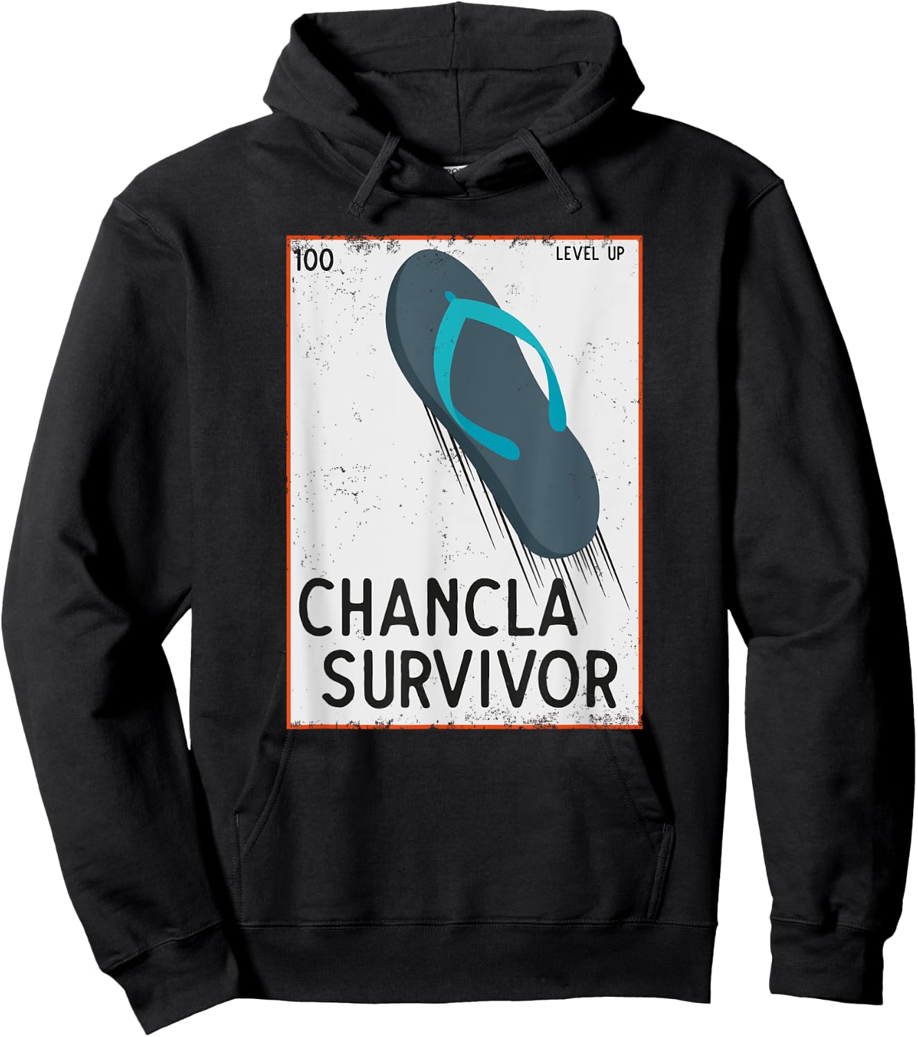 Chancla Survivor Funny Spanish Joke Hoodie - Hoodie | Black