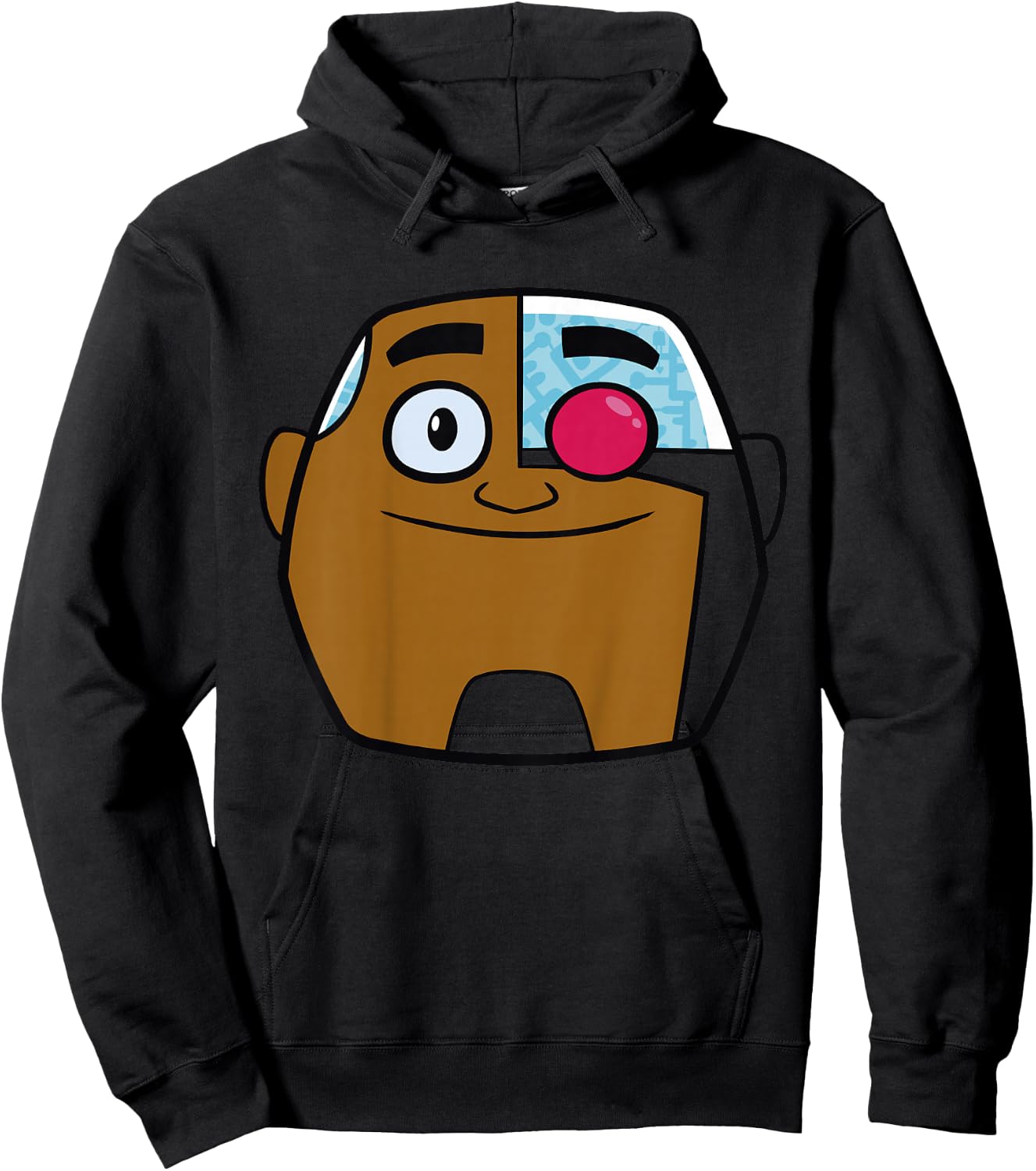 Kids DC Comics Teen Titans Go! Cyborg Big Face Hoodie - Hoodie | Black