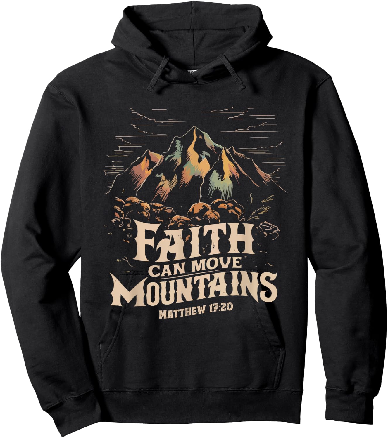 Faith Can Move Mountains Shirt Christian Men Women Kids Hoodie - Hoodie | Black