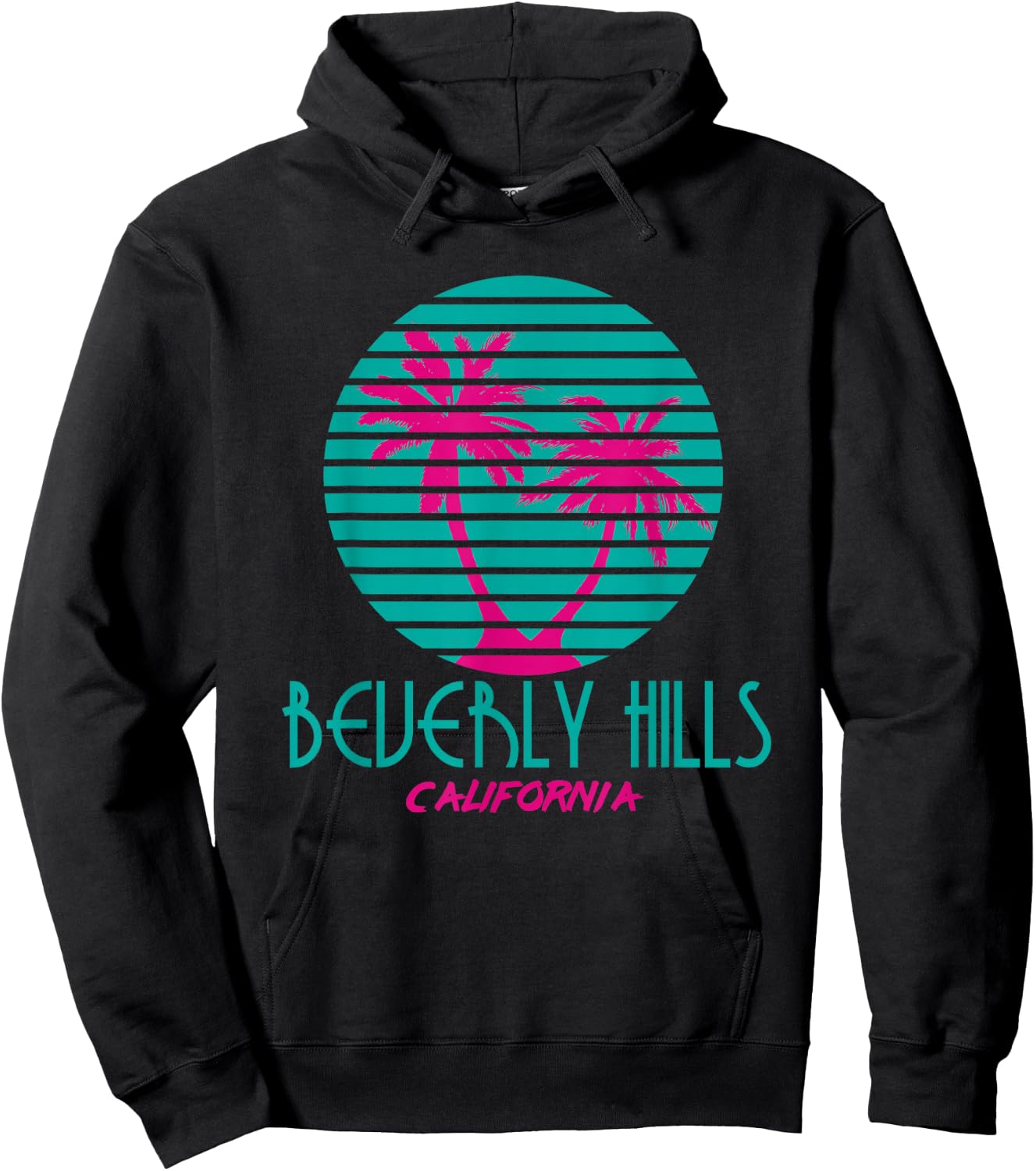 Beverly Hills California T Shirt Vintage Palm Trees Souvenir Hoodie - Hoodie | Black
