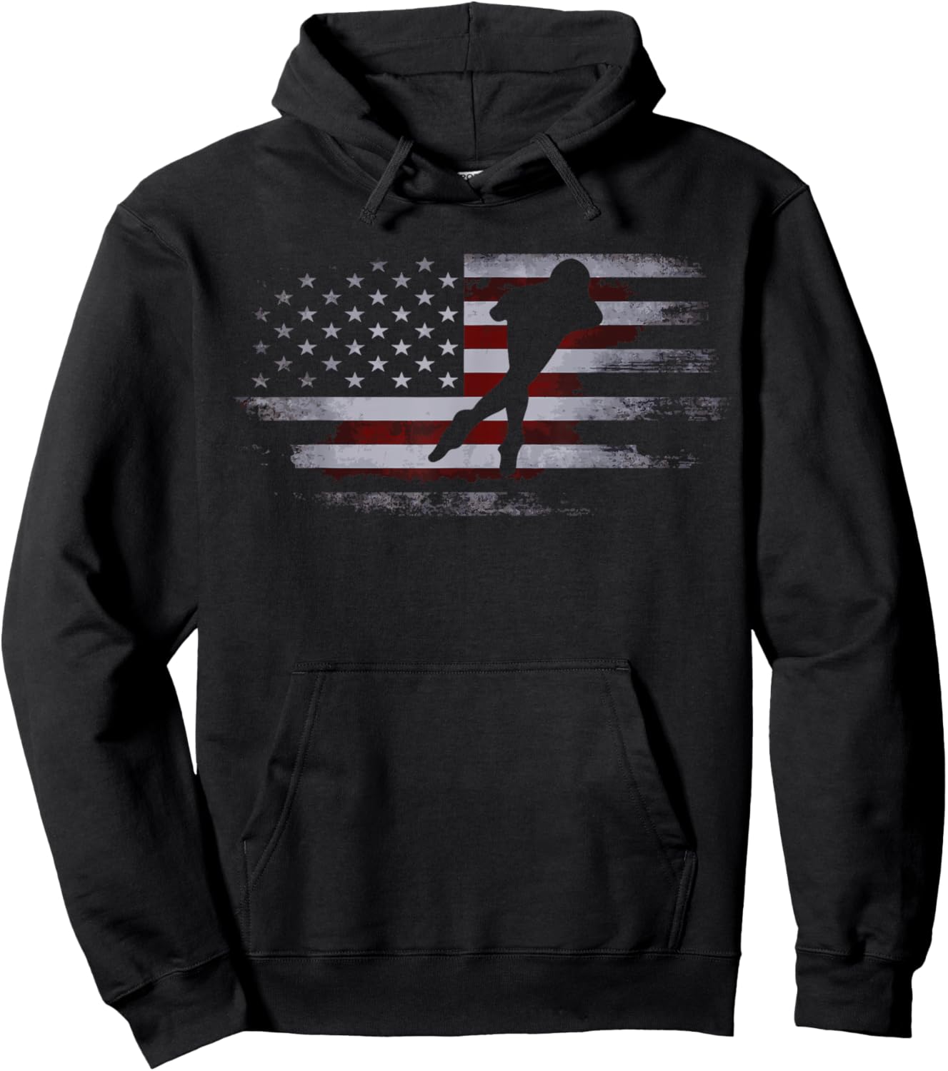 Inline Speed Skating American Flag Roller Blading Hoodie - Hoodie | Black