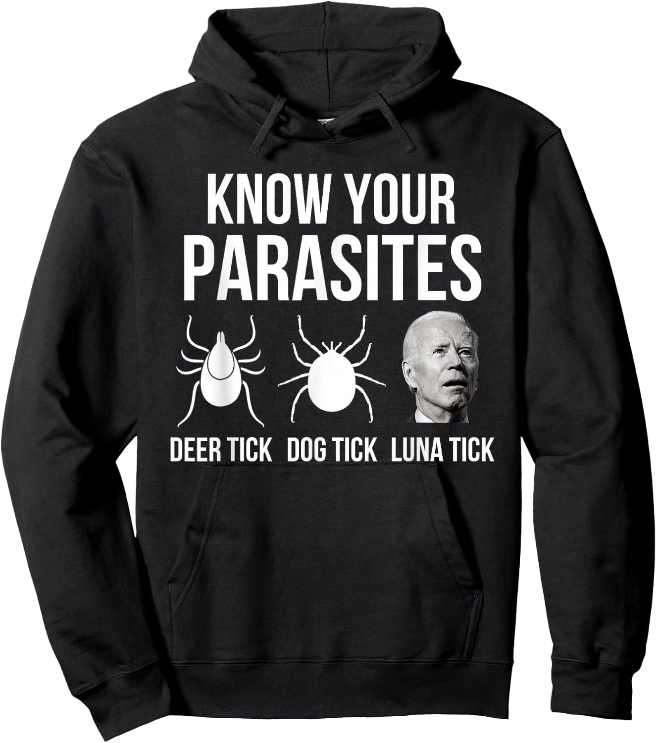 Know Your Parasites - Anti Joe Biden Sucks Funny Political Hoodie - Hoodie | Black