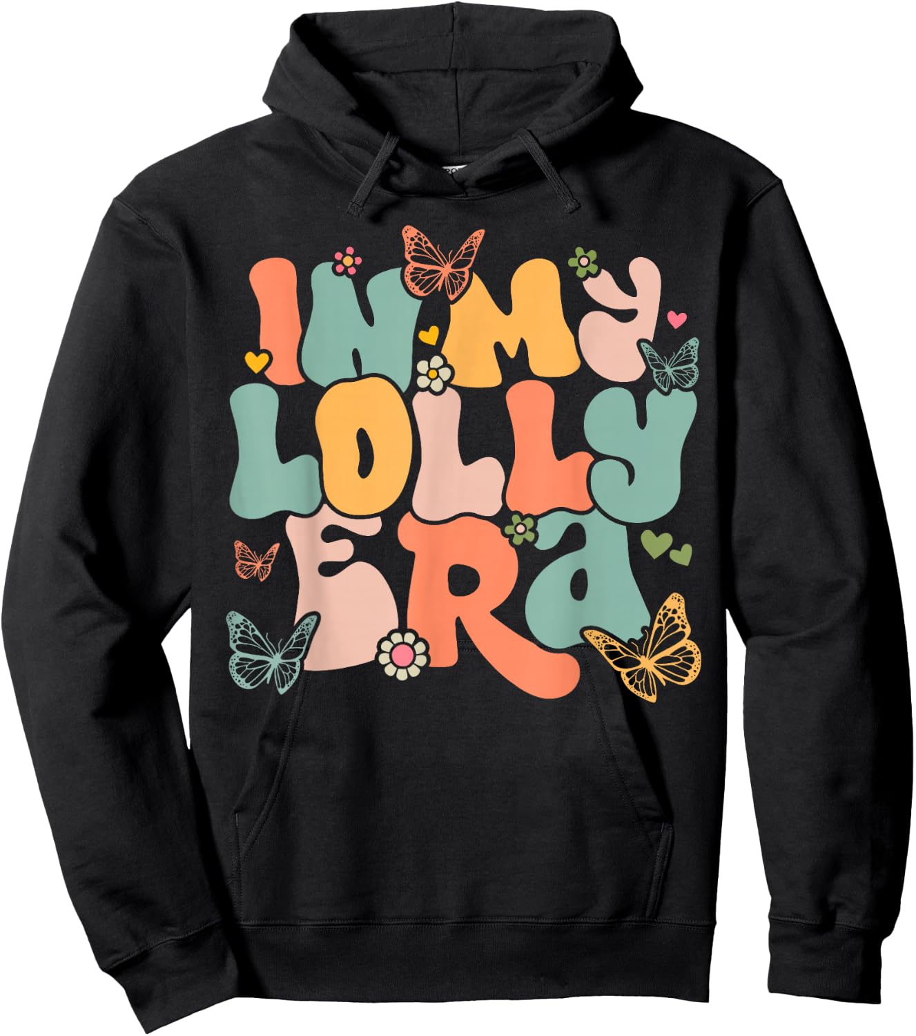 Retro Groovy In My Lolly Era Mother's Day Hoodie - Hoodie | Black