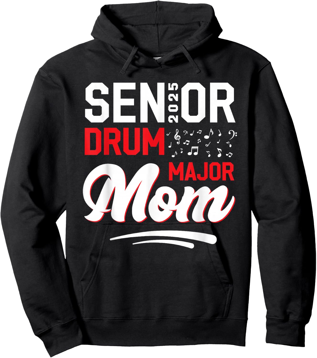 Senior Drum Major mom 2025 Marching Band Class of 2025 Hoodie - Hoodie | Black