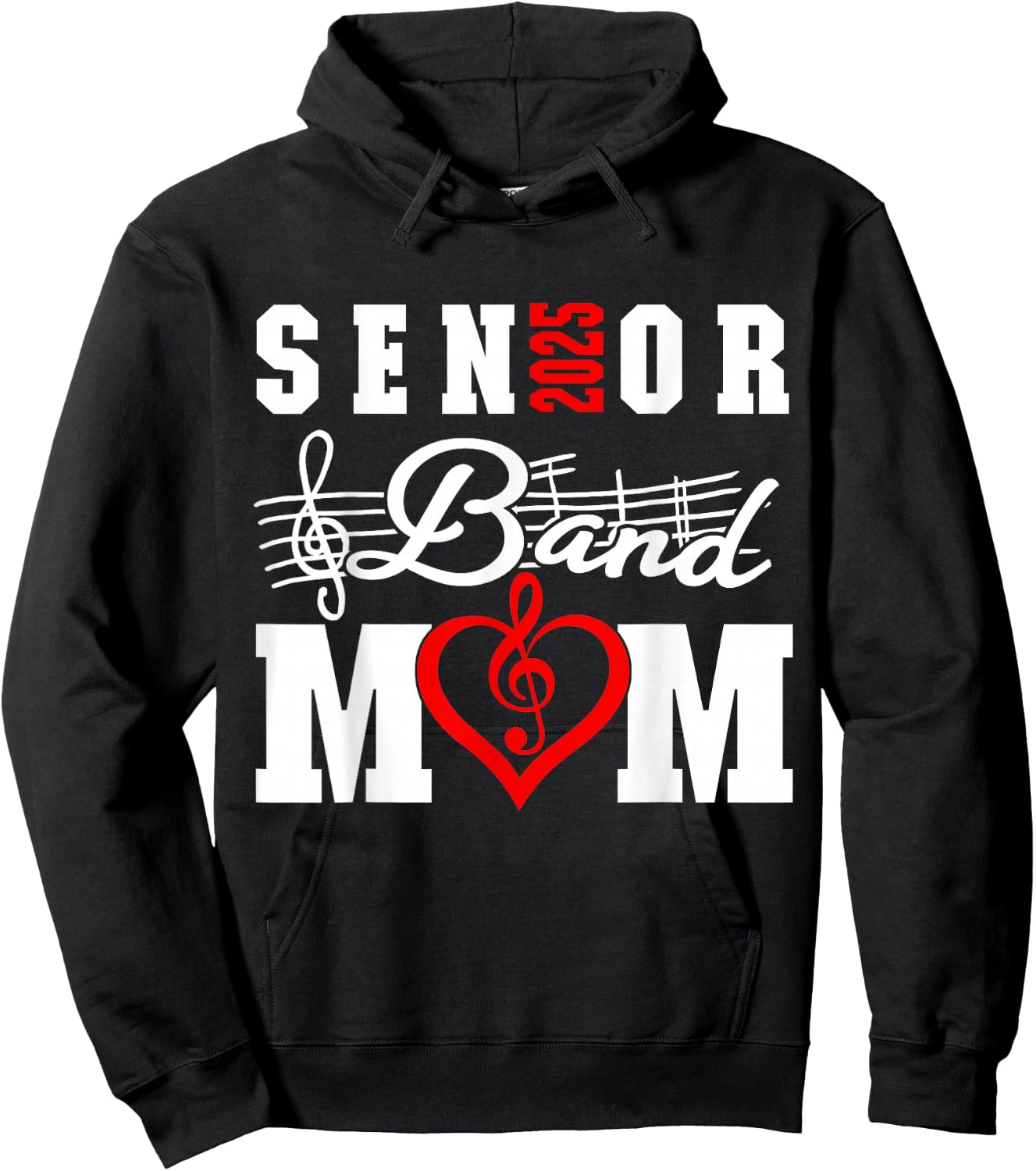 Senior Band Mom 2025 Marching Band Parent Class of 2025 Hoodie - Hoodie | Black