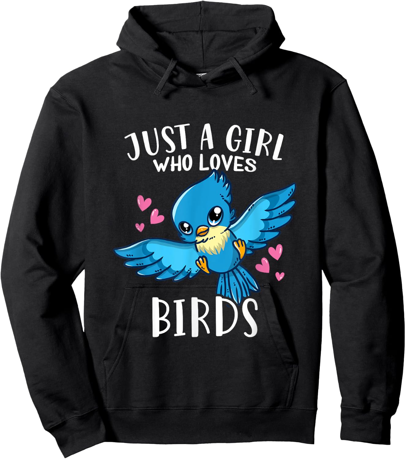 Funny Cute Bird Lover Just A Girl Who Loves Birds Hoodie - Hoodie | Black