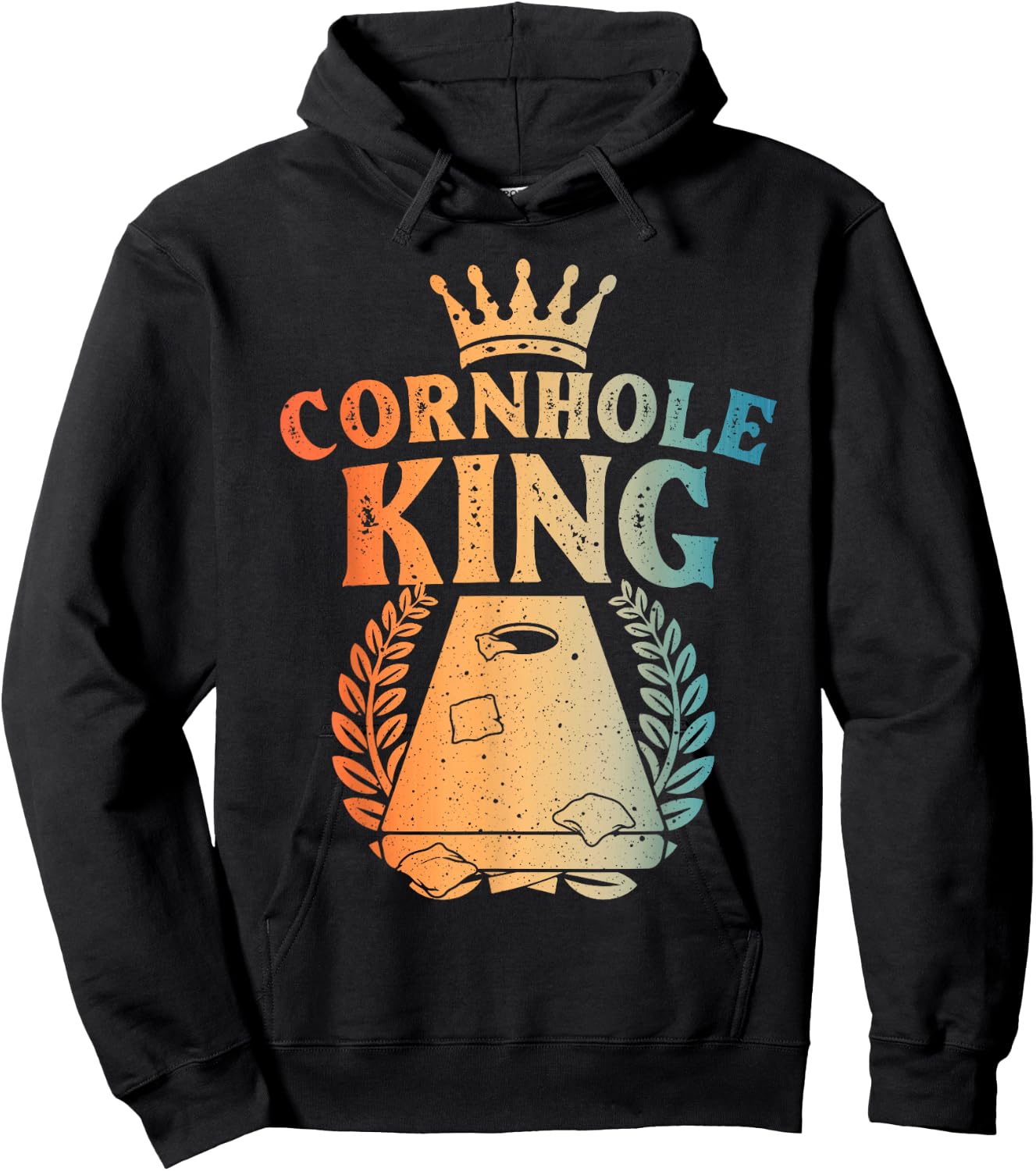 Cornhole Design Dad Cornhole King Cornhole Player , Small, Black Hoodie - Hoodie | Black