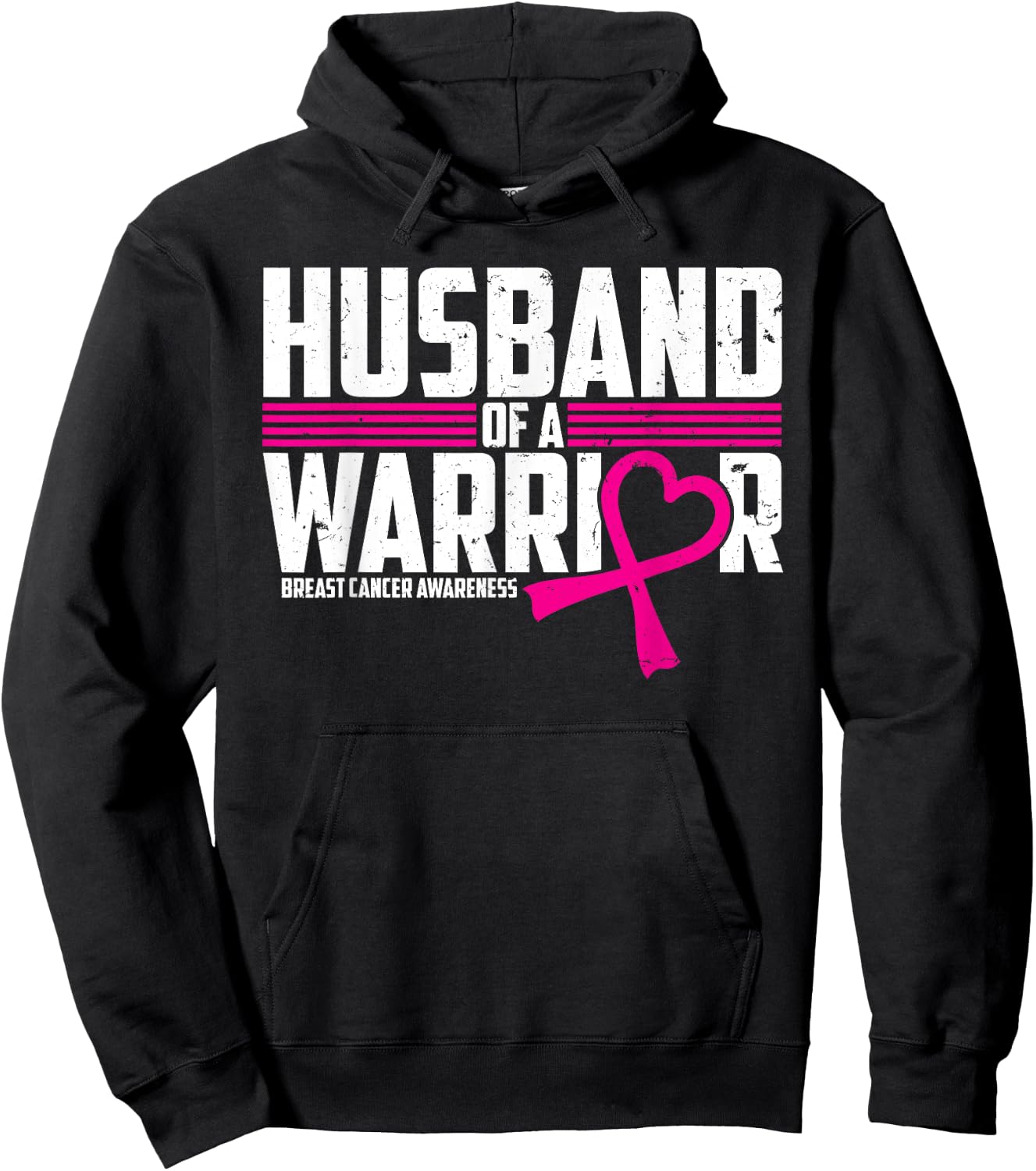 Breast Cancer Awareness Husband of Warrior Pink Hoodie - Hoodie | Black