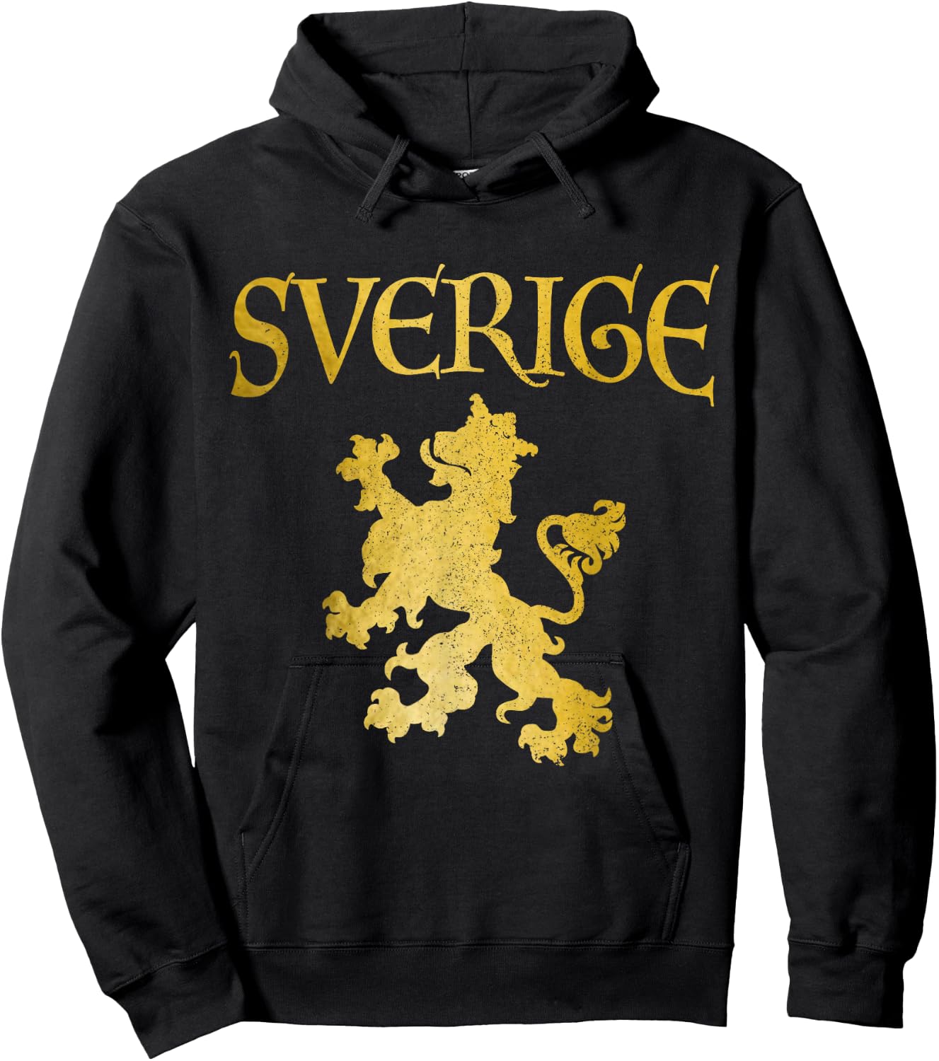 Sverige Lion Swedish Flag Pride Sweden Vintage Hoodie - Hoodie | Black