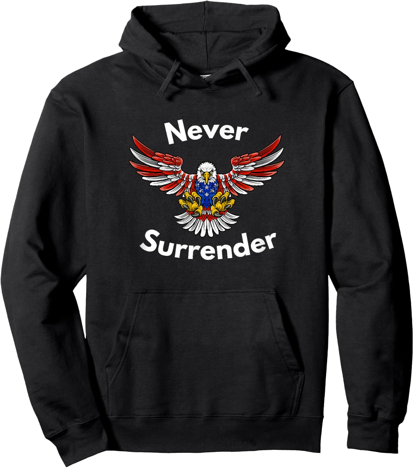 Never Surrender Funny Pro-Trump Hoodie - Hoodie | Black