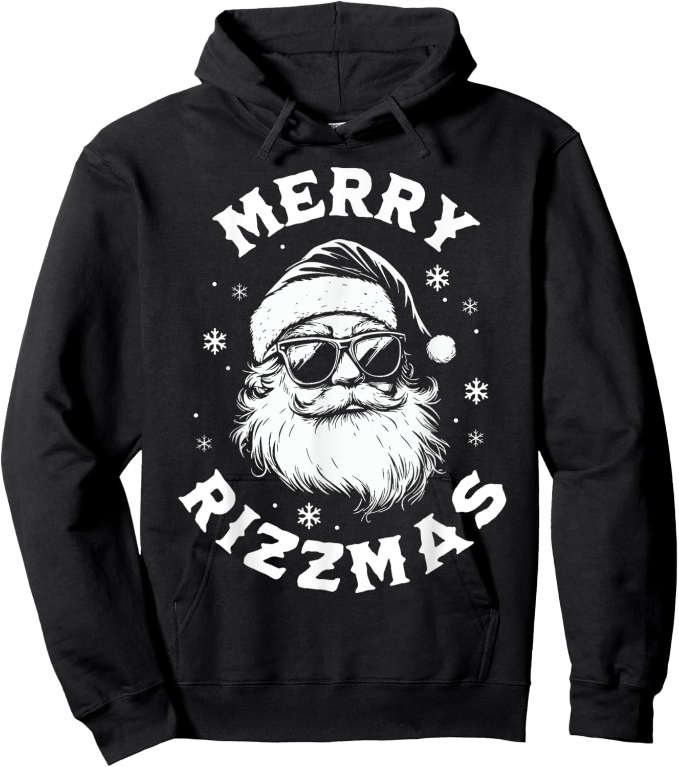 Merry Rizzmas Kids Teens School Funny Christmas Santa Claus Hoodie - Hoodie | Black