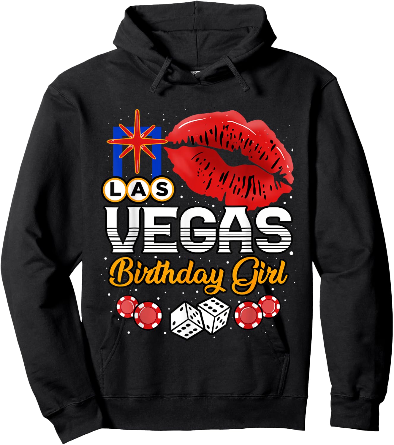 Las Vegas Birthday Girl Casino Girls Trip Party Hoodie - Hoodie | Black