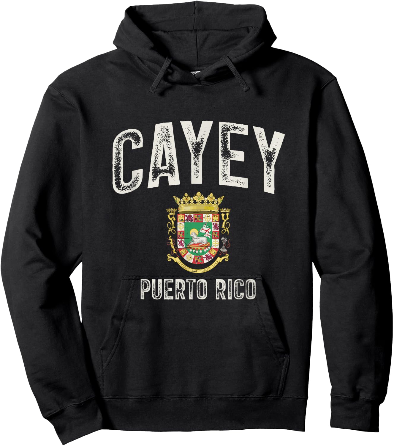 Cayey City in Puerto Rico, Puerto Rico Armorial Hoodie - Hoodie | Black