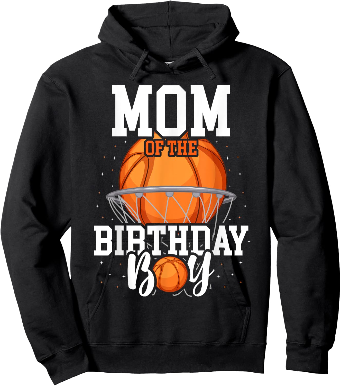 Mom Of The Birthday Boy Basketball Theme Bday Party Hoodie - Hoodie | Black
