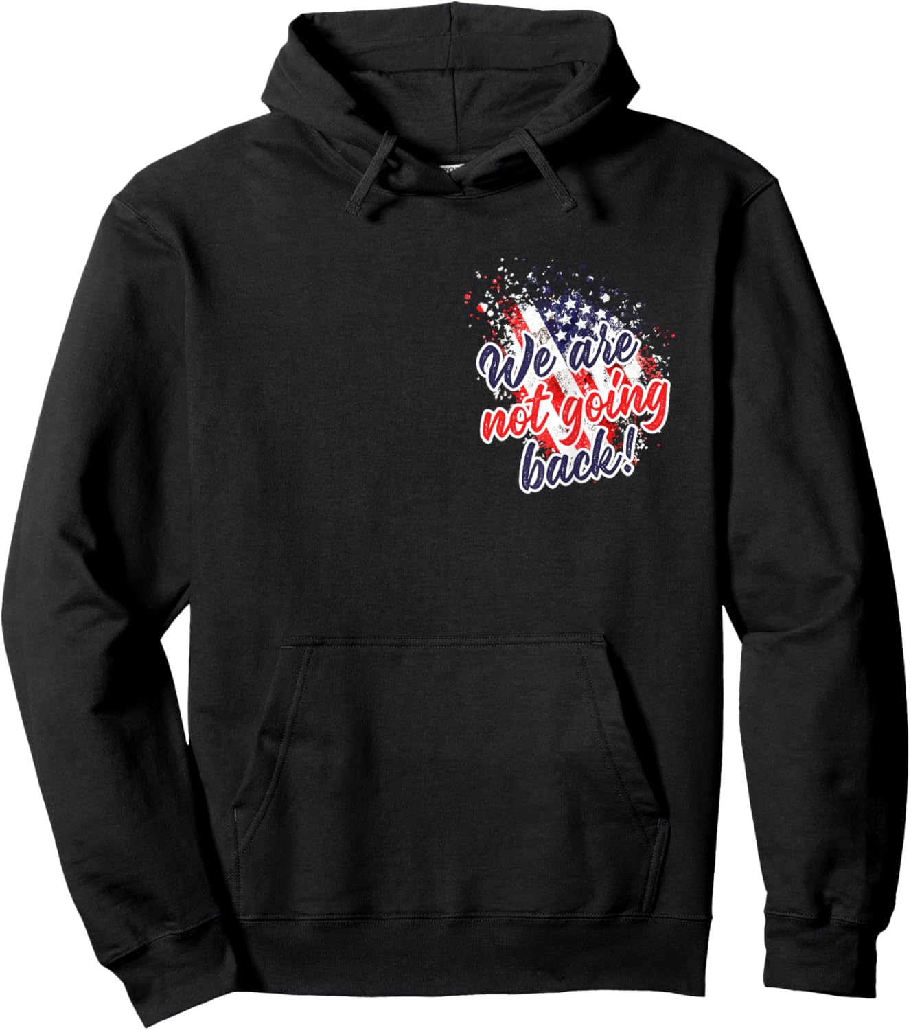 Not Going Back USA Rally Speech 2024 American Flag Americans Women Men Hoodie - Hoodie | Black
