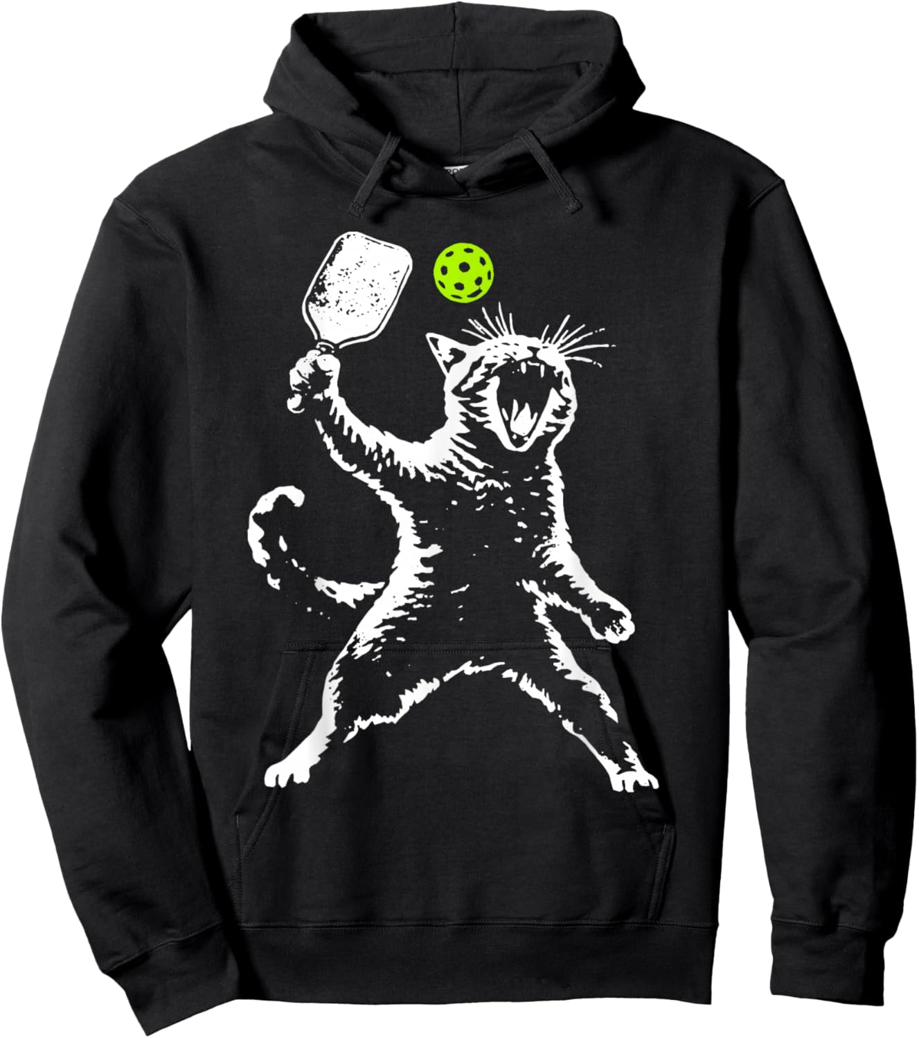 Cat Pickleball Hoodie - Hoodie | Black