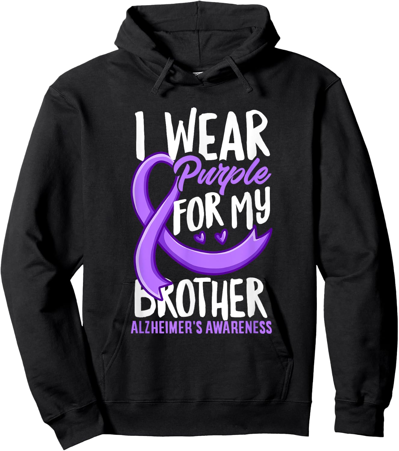 I Wear Purple For My Brother Alzheimer's Awareness Hoodie - Hoodie | Black