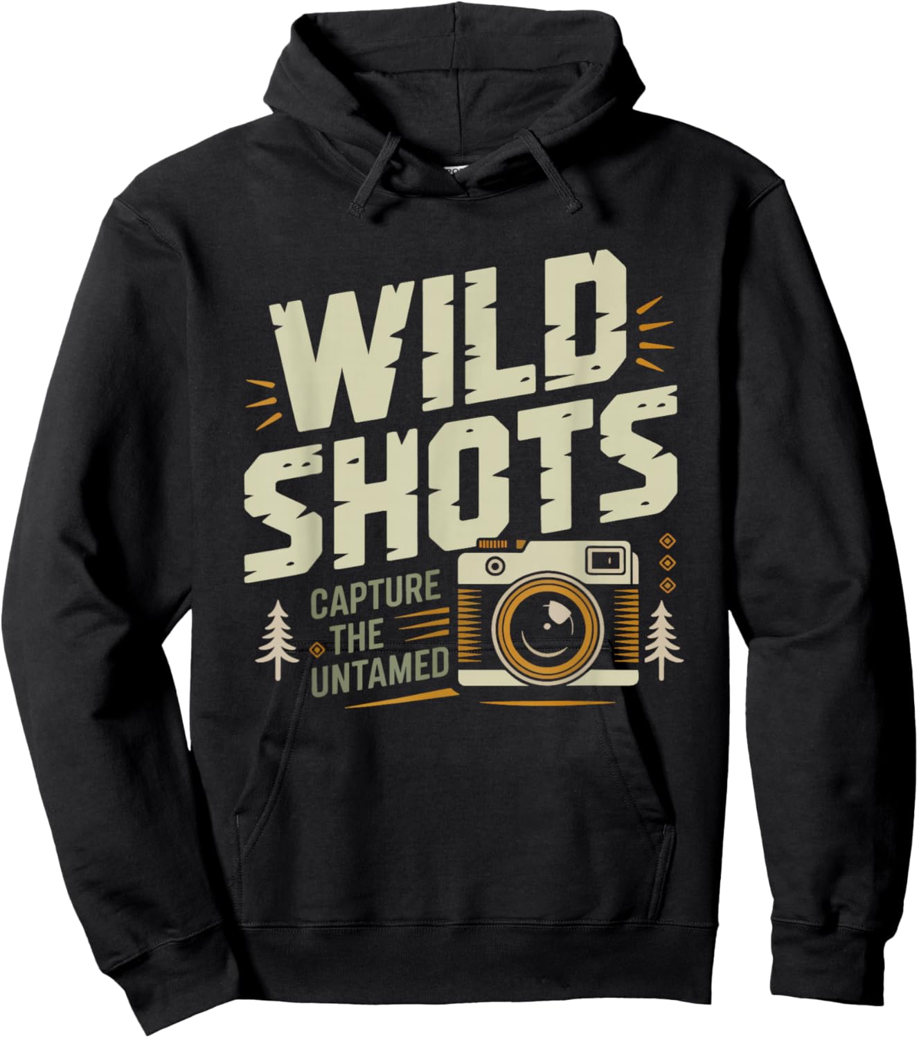 Distressed Retro Wildlife Photographer Nature Camera Hoodie - Hoodie | Black
