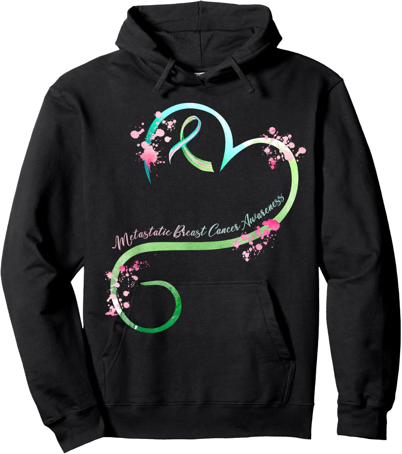 Metastatic Breast Cancer Awareness Heart Gifts Hoodie - Hoodie | Black