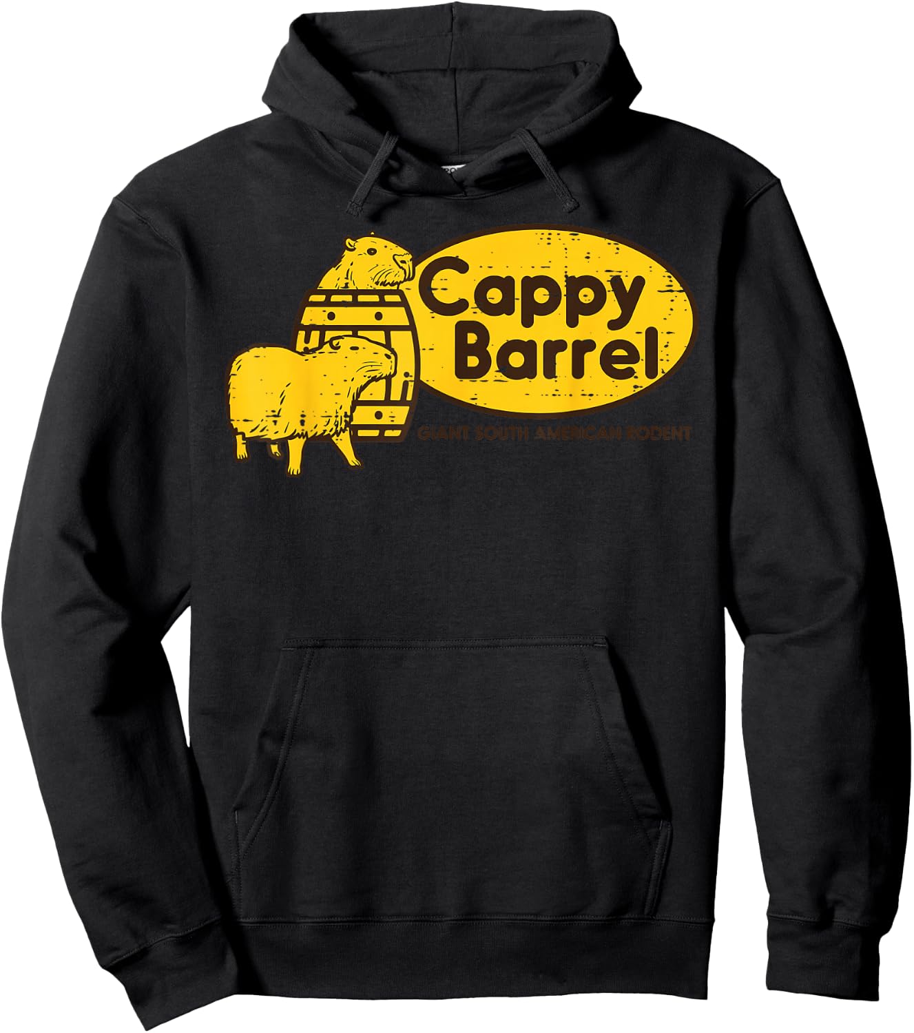 Capybara Cappy Barrel Giant South American Rodent Men Women Hoodie - Hoodie | Black