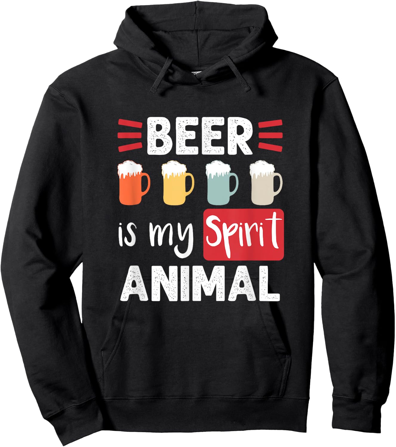 Vintage Beer is My Spirit Animal Hoodie - Hoodie | Black