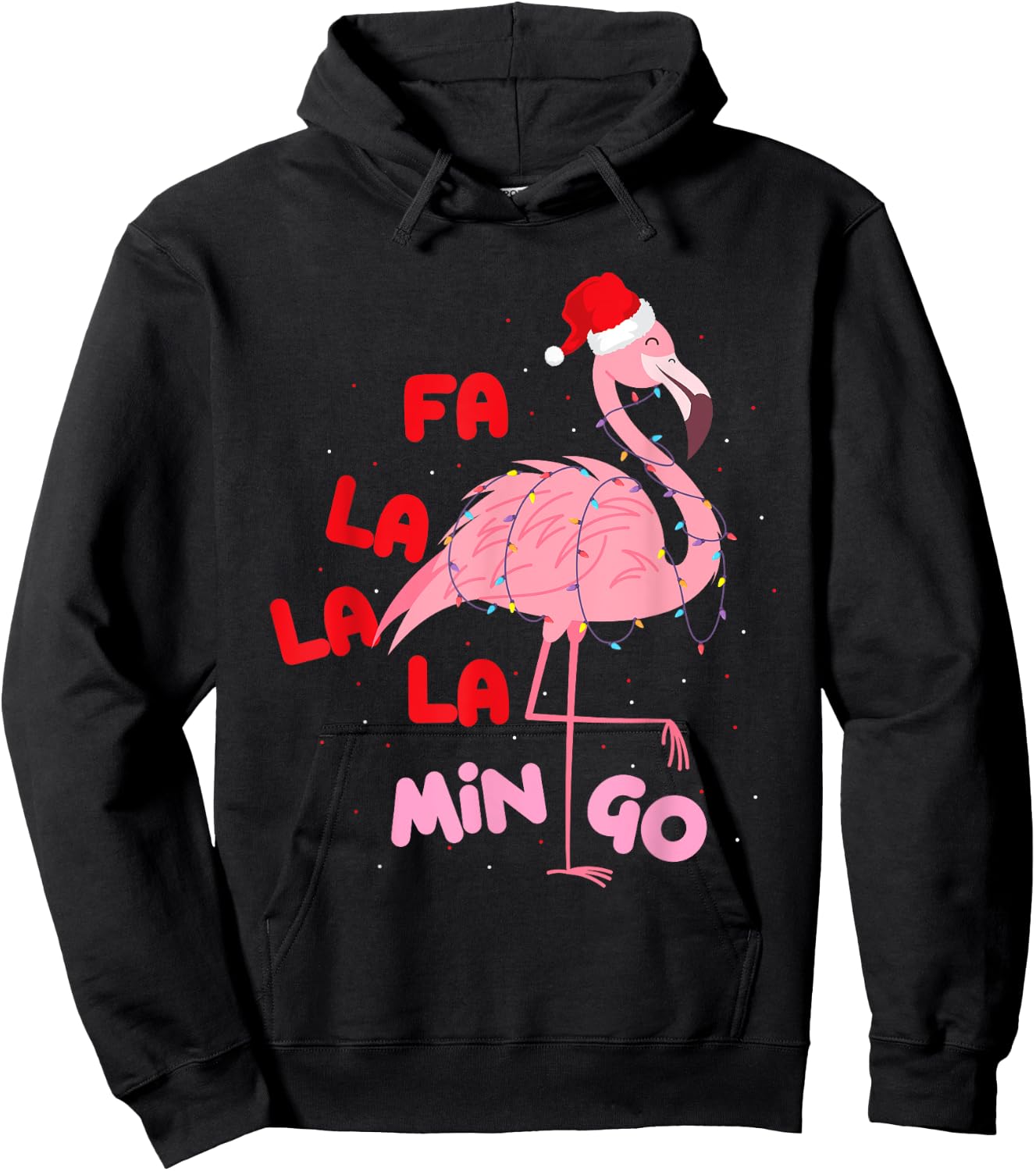 Fa La La La Mingo - Cute Flamingo Christmas Xmas Hoodie - Hoodie | Black