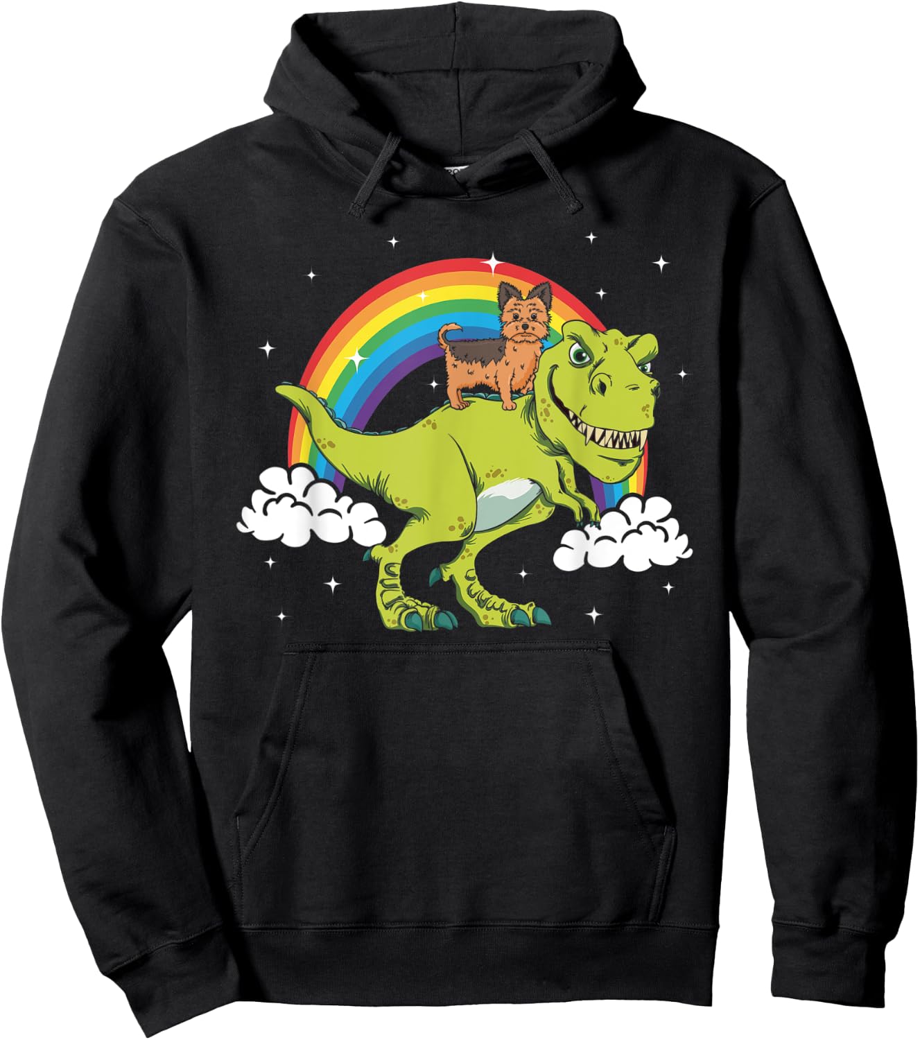 Yorkshire Terrier Yorkie Dog T Rex Dinosaur Tyrannosaurus Men Women Kids Hoodie - Hoodie | Black