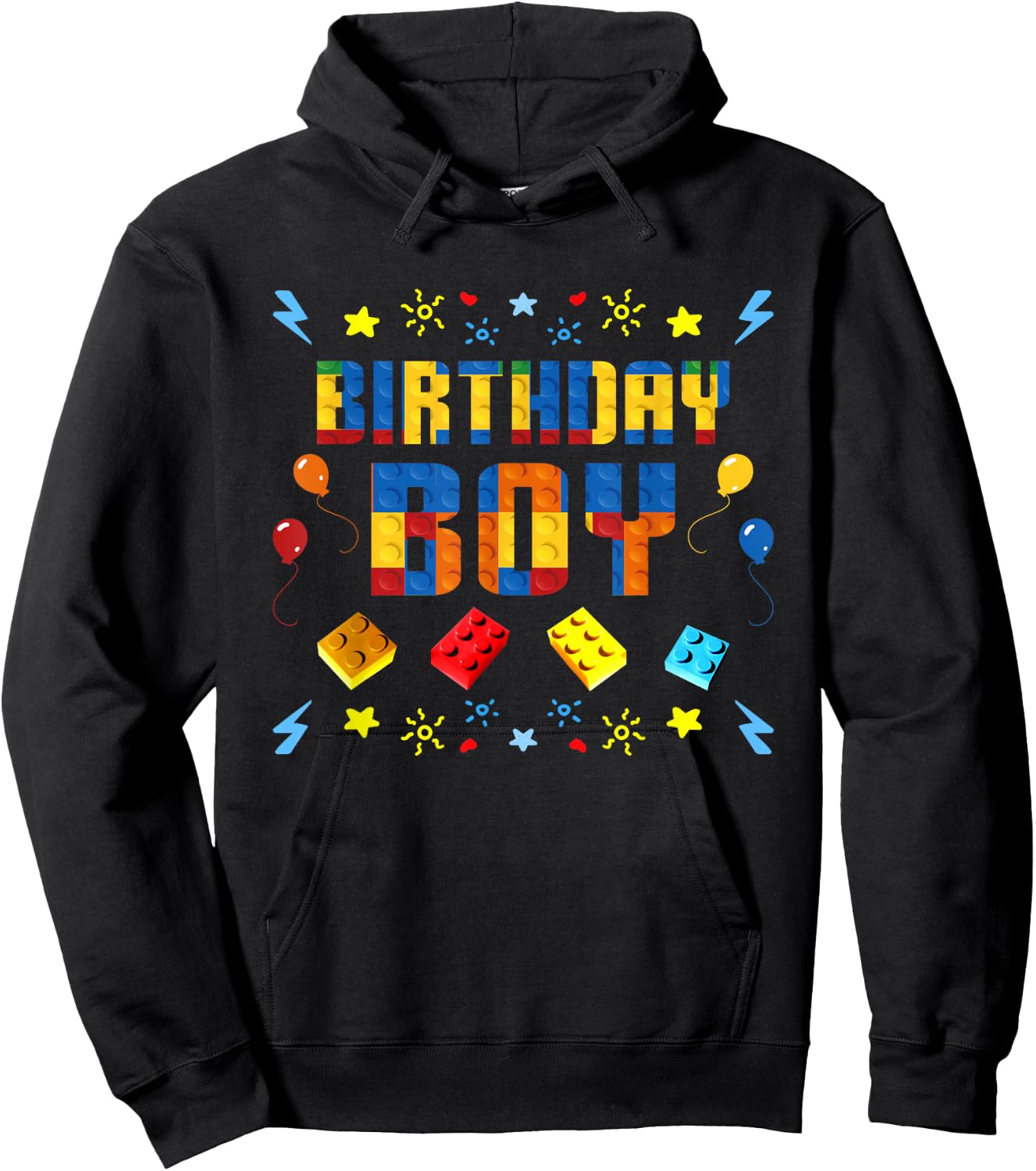 Birthday Boy Master Builder Building Blocks Matching Kids Hoodie - Hoodie | Black