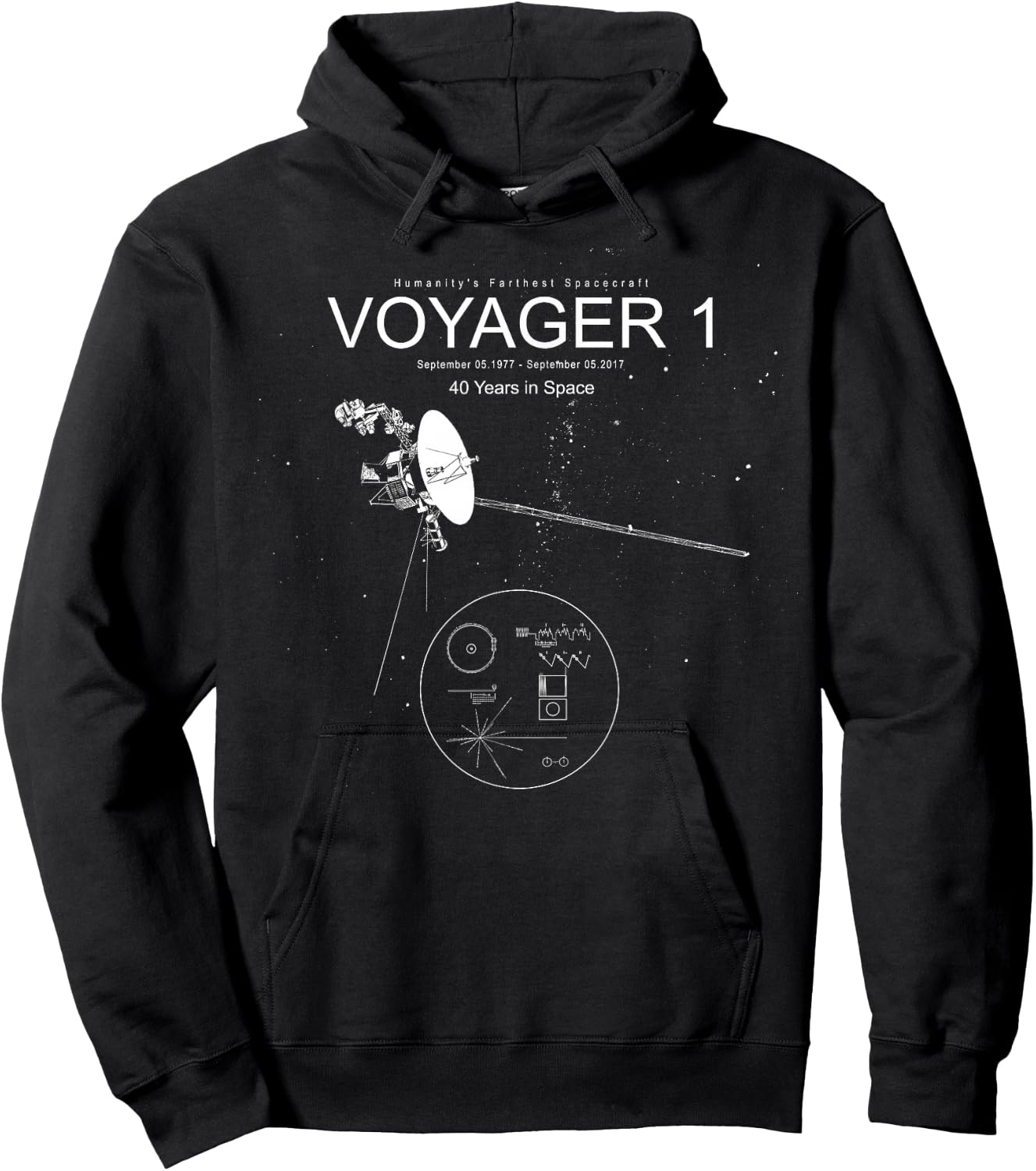 Voyager 1-Humanity's Farthest Spacecraft-40 Years in Space Hoodie - Hoodie | Black