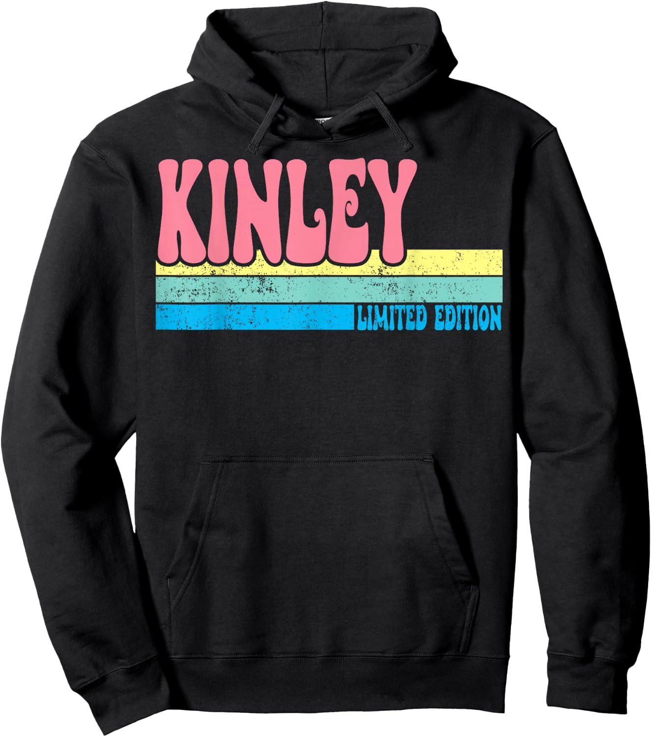 KINLEY Name Personalized Cute Idea Groovy Women KINLEY Hoodie - Hoodie | Black