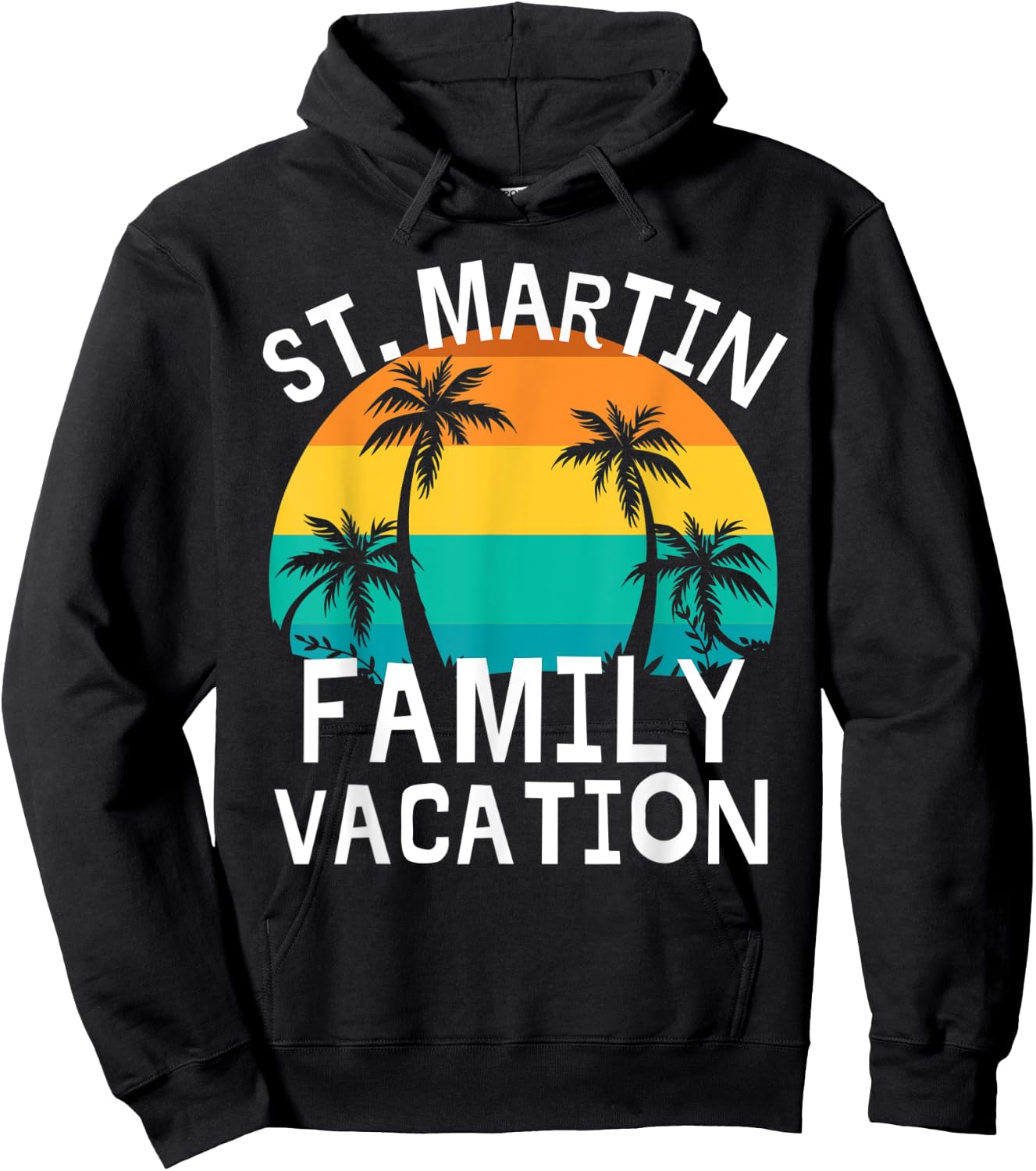 St. Martin Family Vacation Trip Men Women Kids Matching Hoodie - Hoodie | Black