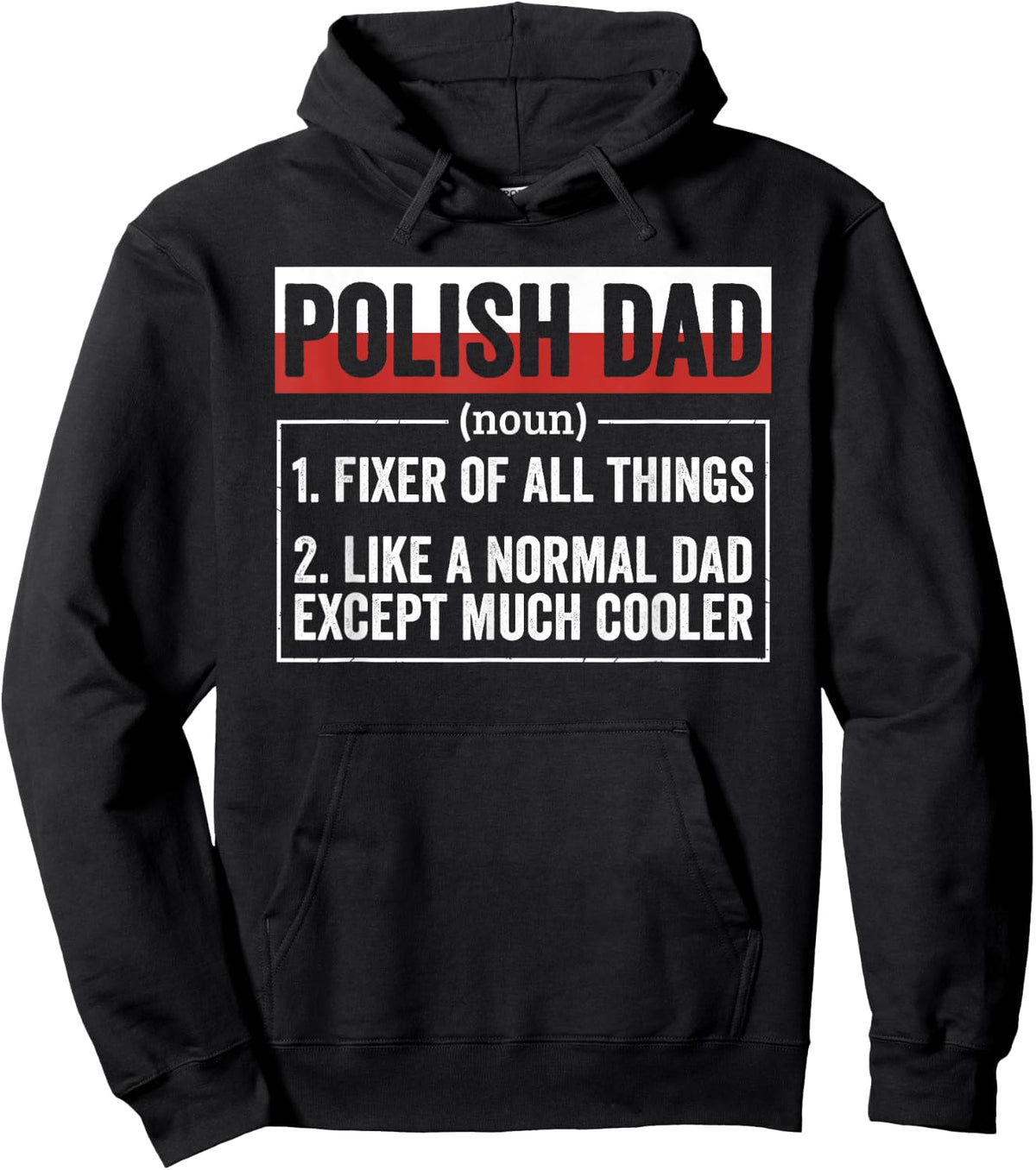 Polish Dad Noun Funny Poland Heritage Hoodie - Hoodie | Black