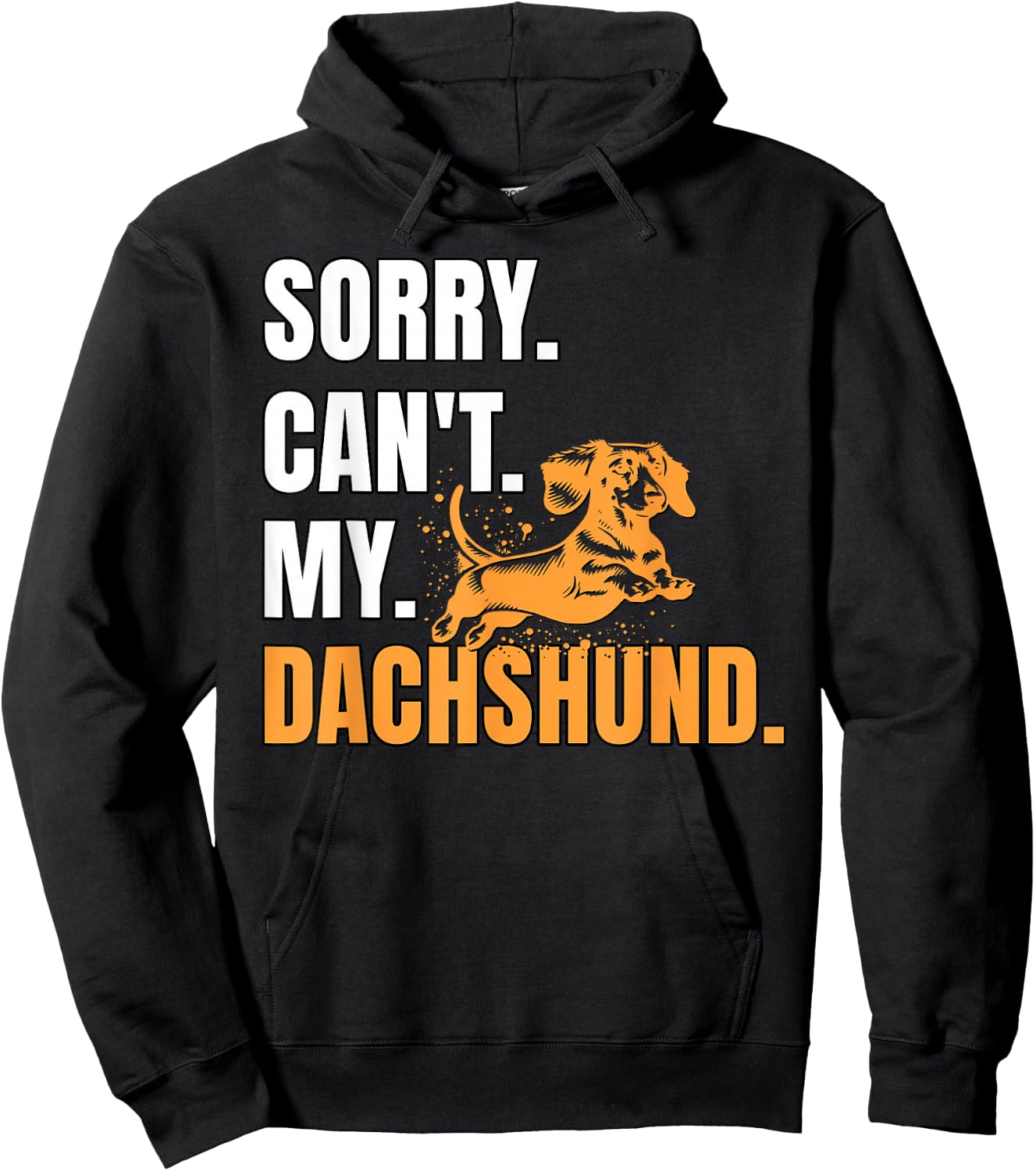 Dog Wiener Dachshund Sorry Can't Dachshund Hoodie - Hoodie | Black