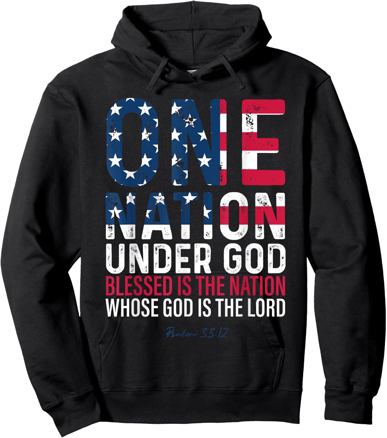 One Nation Under God Blessed Is The Nation Whose God Vintage Hoodie - Hoodie | Black