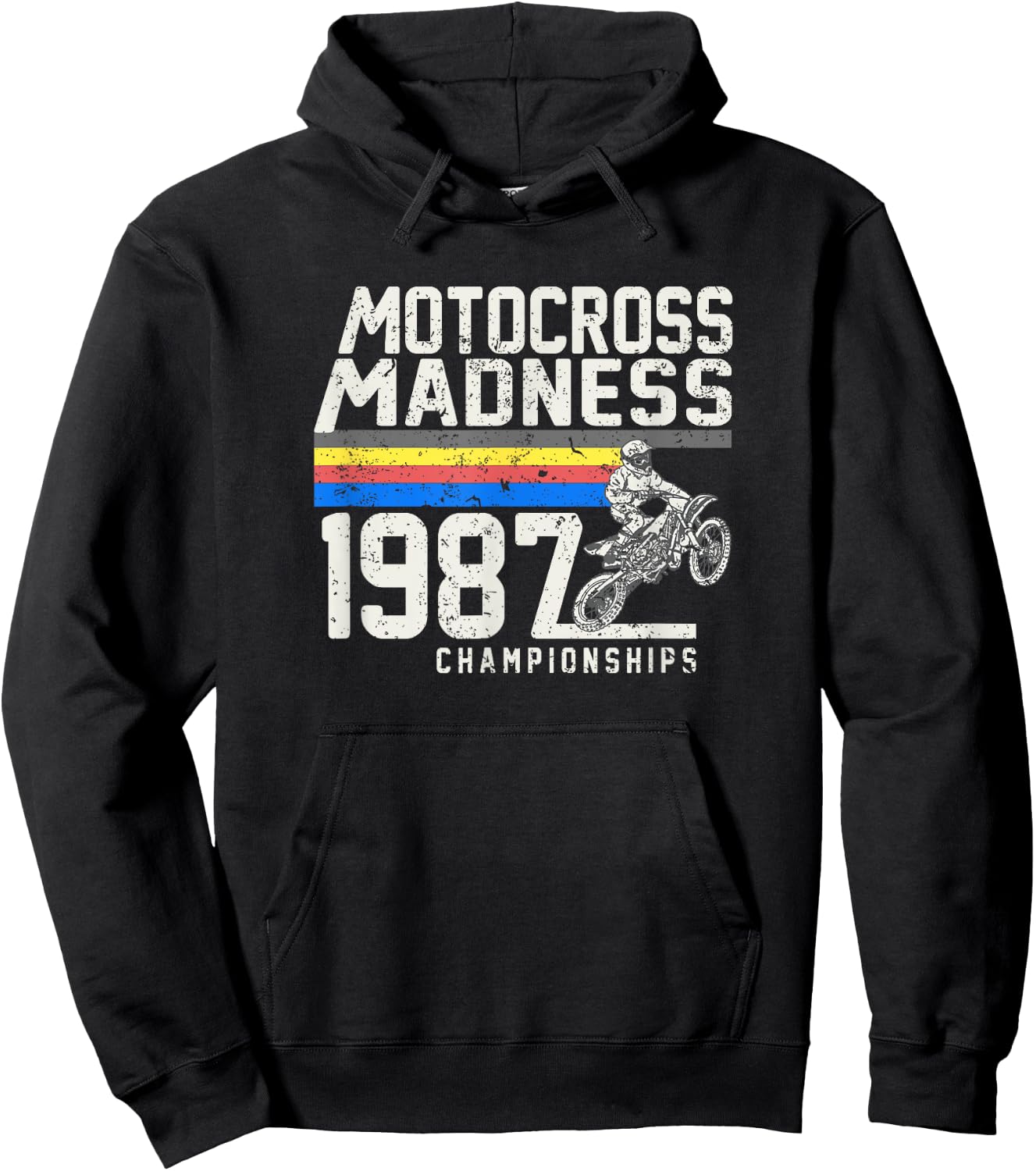 Vintage inspired Motocross Dirt bike race 1987 Hoodie - Hoodie | Black