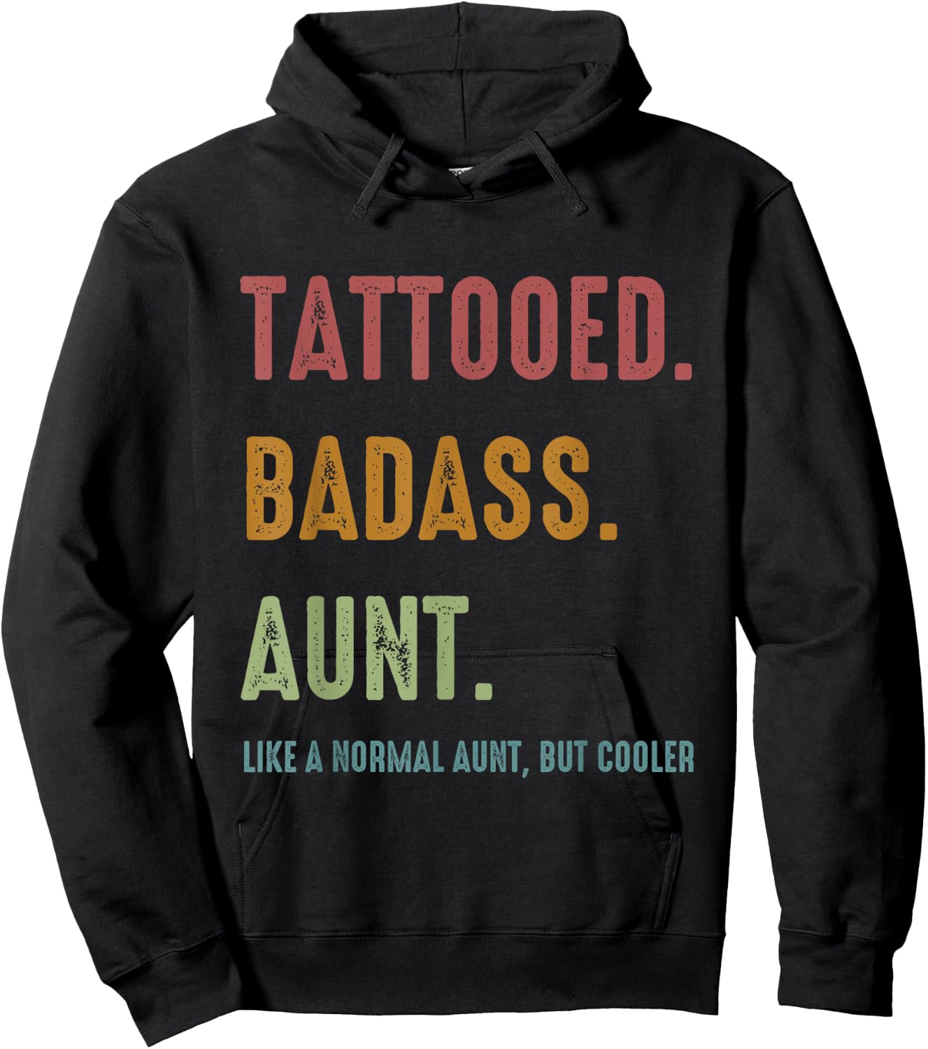 Tattooed Badass Aunt Inked Funny Gift Aunts Hoodie - Hoodie | Black