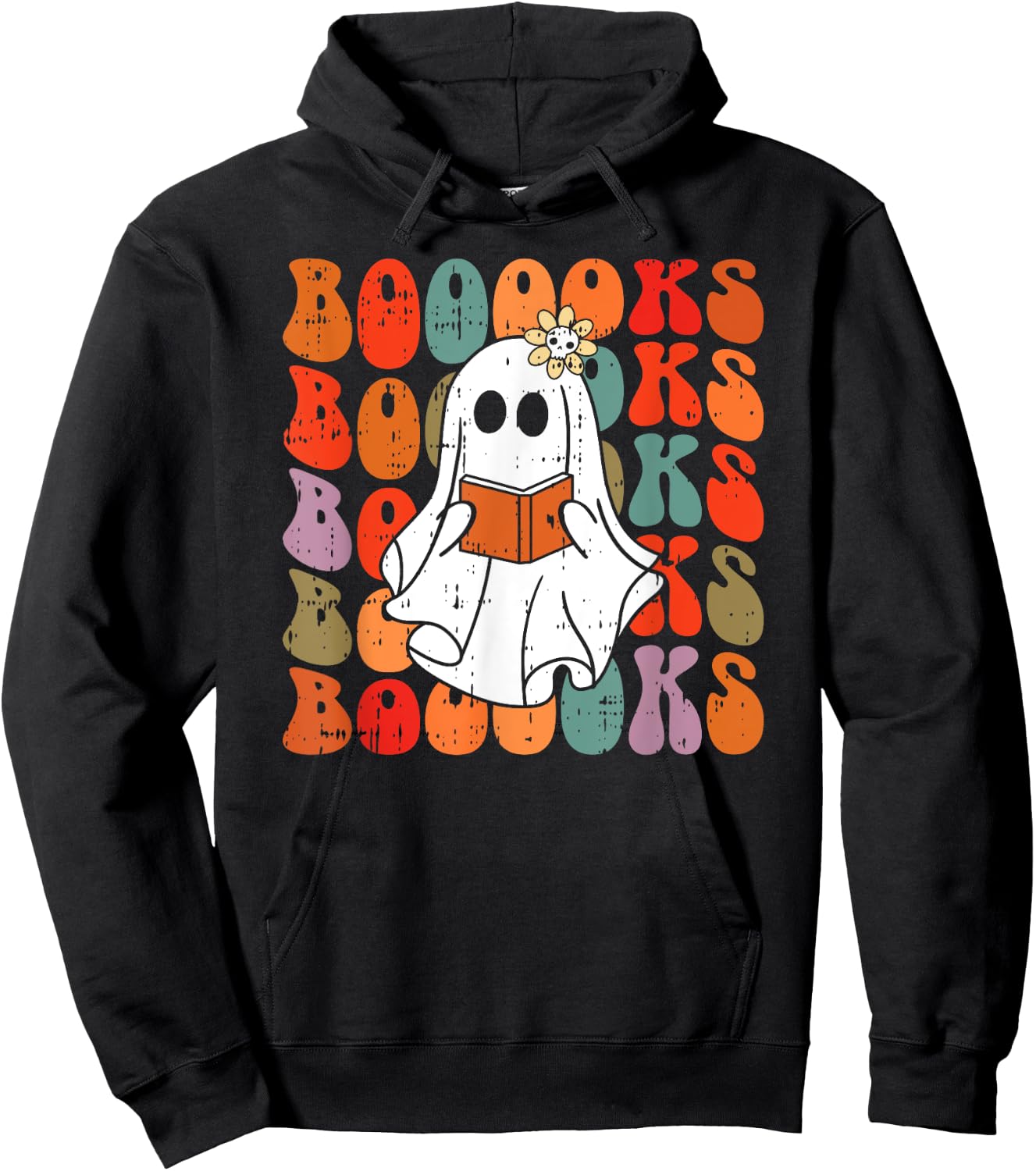 Ghost Reading Book Halloween Spooky Reader Spirit Ghoul Hoodie - Hoodie | Black