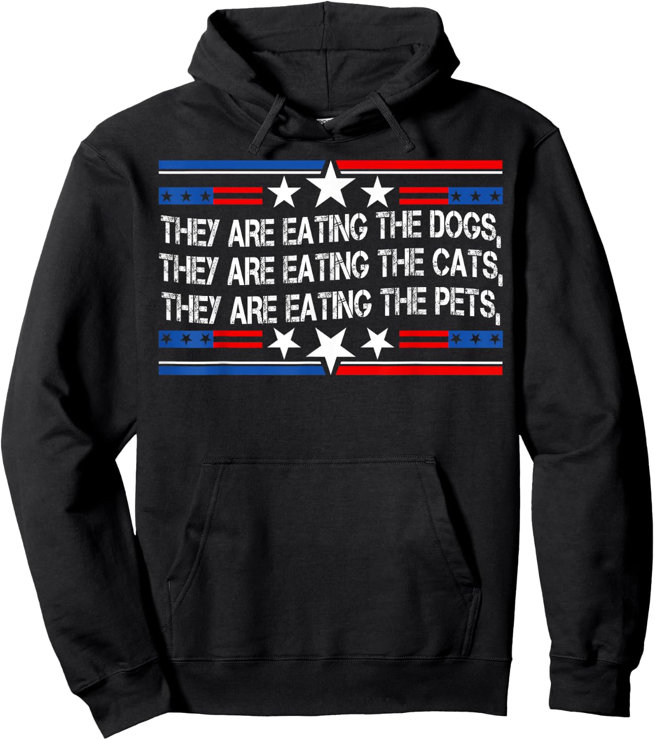 They're Eating The Dogs Cats Pets Funny Trump 2024 Debate Hoodie - Hoodie | Black