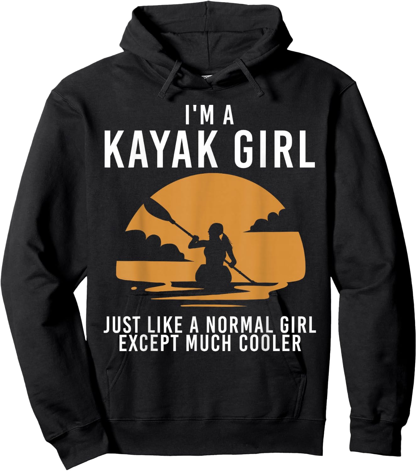 Cool Kayak Art Girls Kayaker Canoe Kayaking Kayak Hoodie - Hoodie | Black