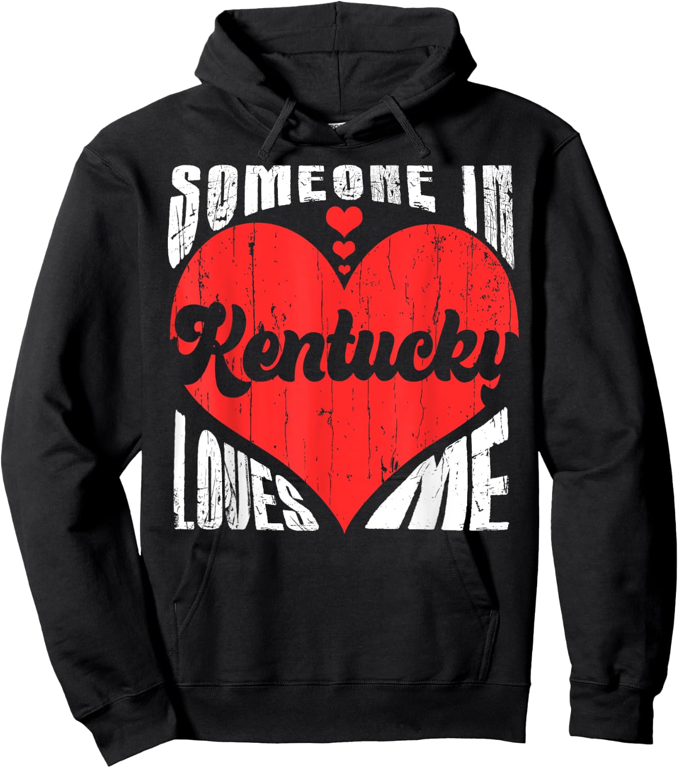 Someone In Kentucky Loves Me Heart Retro Vintage Hoodie - Hoodie | Black