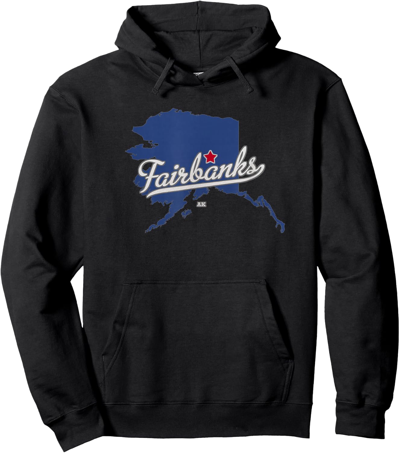 Fairbanks Alaska AK Map Hoodie - Hoodie | Black