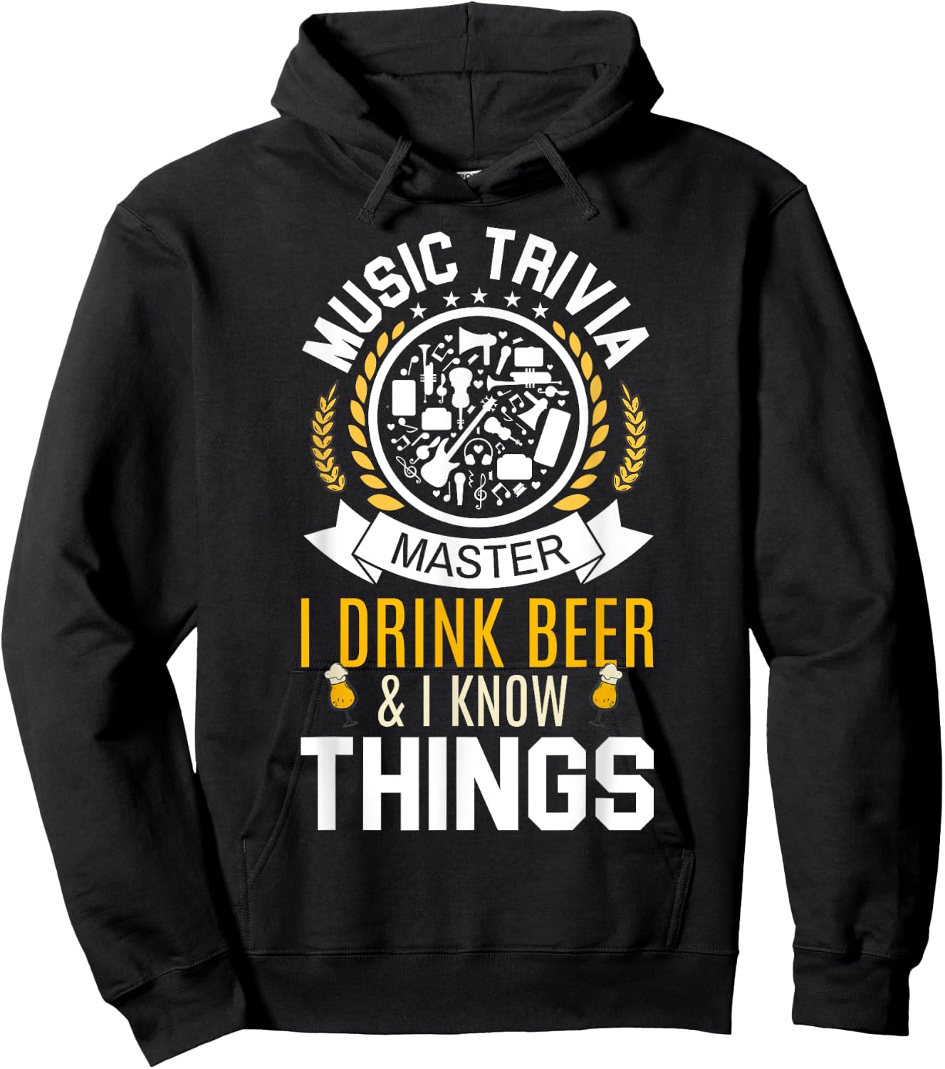 Music Trivia Master Funny Drinking Game Gifts Hoodie - Hoodie | Black