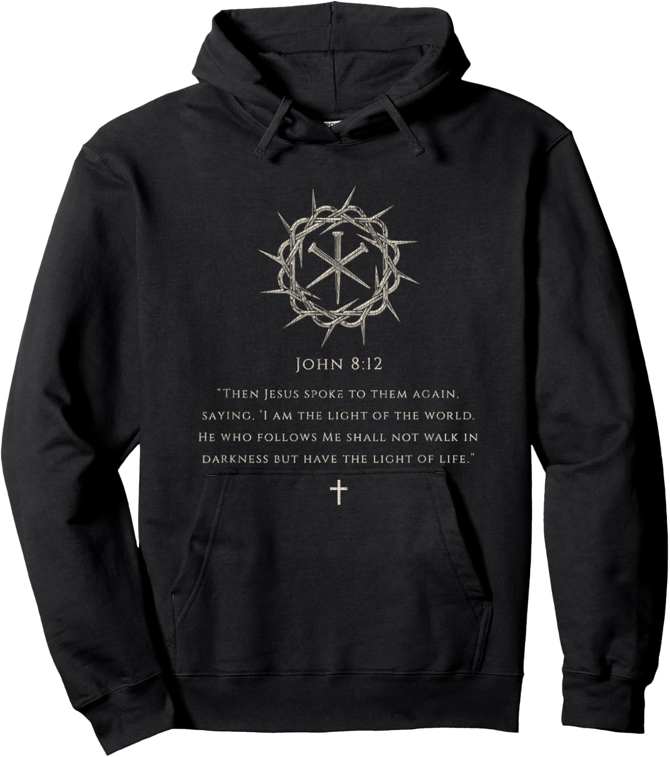 Vintage Bible Verse John 8:12 Jesus Quote Saying Hoodie - Hoodie | Black