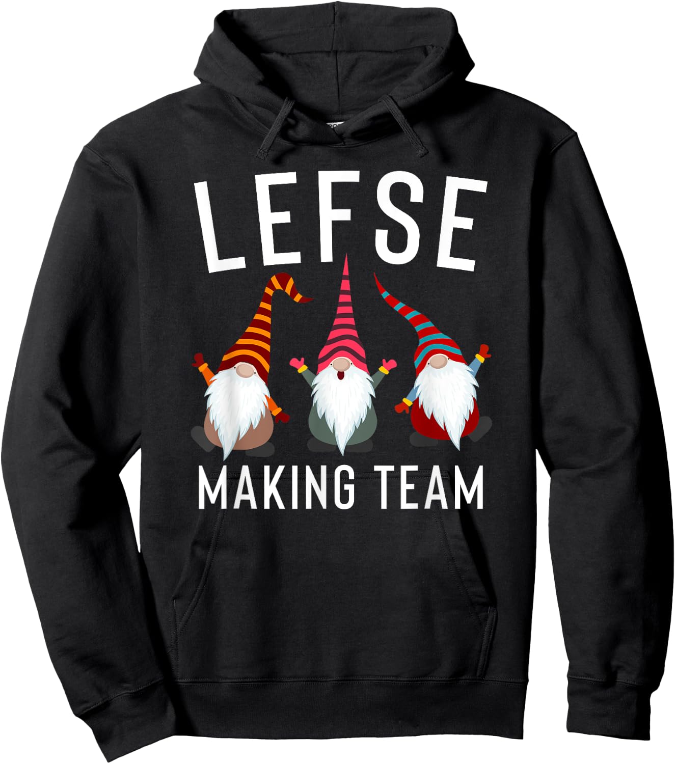 Lefse Making Rolling Team Gnome Xmas Gift Hoodie - Hoodie | Black