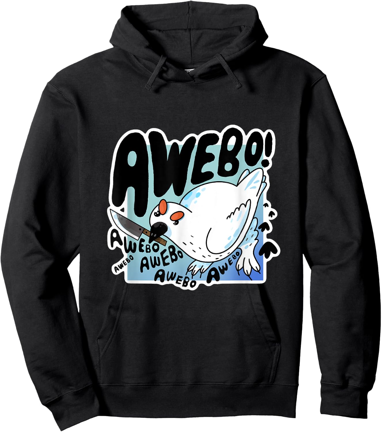 Awebo Ptarmigan Arctic Cute Bird Internet Meme Funny Chicken Hoodie - Hoodie | Black