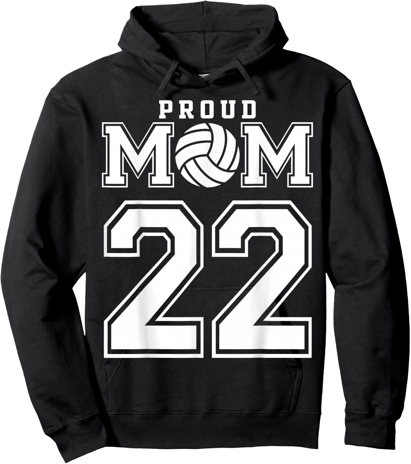 Custom Proud Volleyball Mom Number 22 Personalized Women Hoodie - Hoodie | Black
