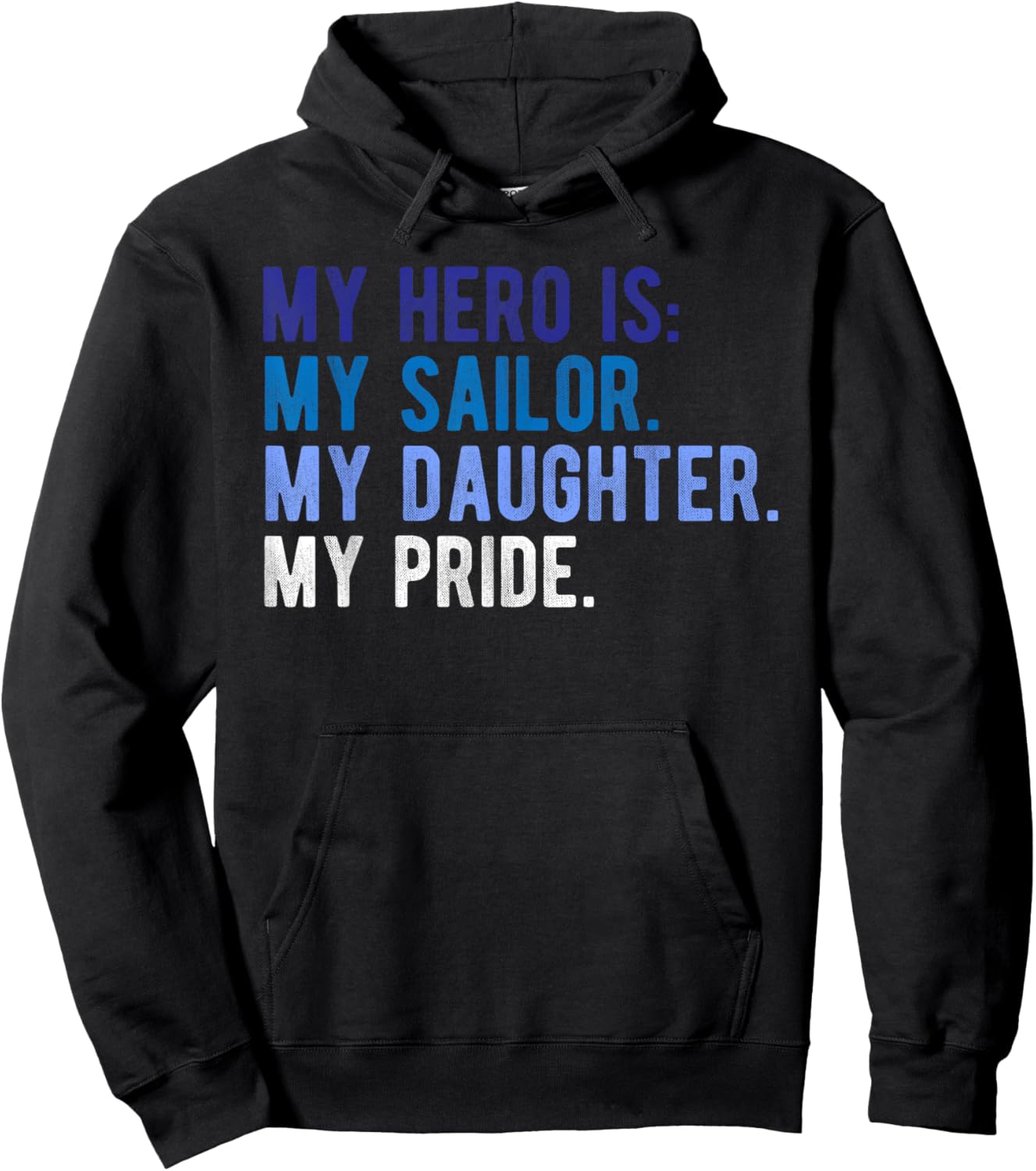 Proud Military Mom Dad Shirt Daughter Sailor Hero of Ship Hoodie - Hoodie | Black