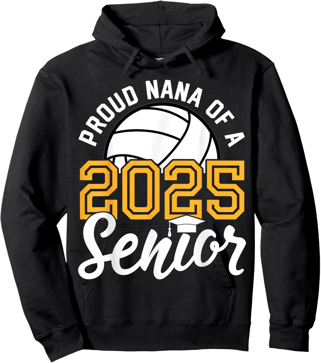 Nana Of A Senior Volleyball Graduation Class of 2025 Hoodie - Hoodie | Black