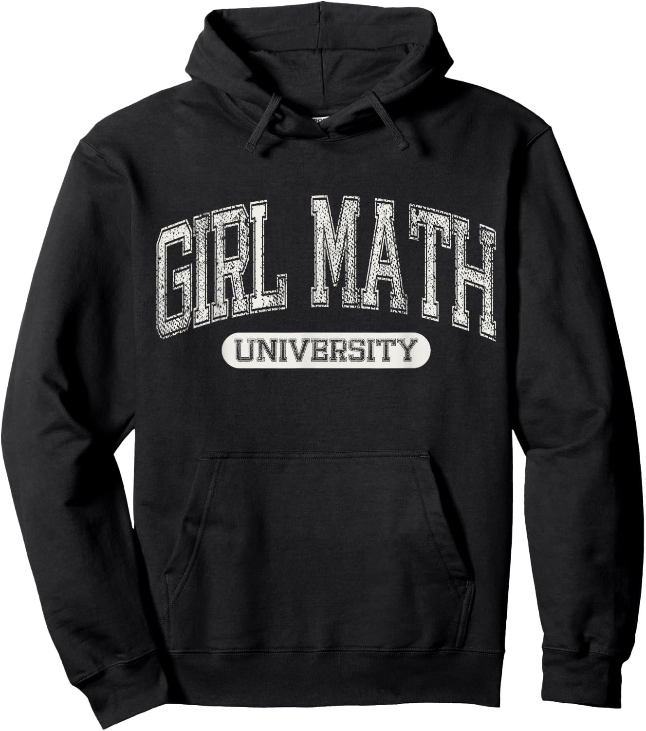 Girl Math University Meme Funny Meme Varsity Aesthetic Hoodie - Hoodie | Black