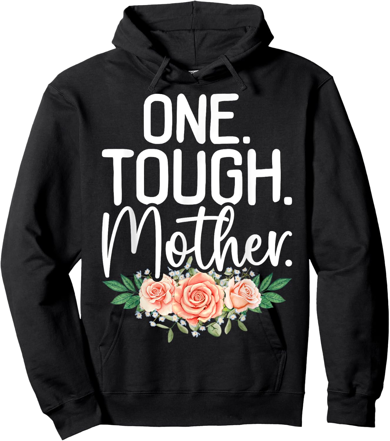 One Tough Mother Strong Mama Cute Retro Mom Mother's Day Hoodie - Hoodie | Black